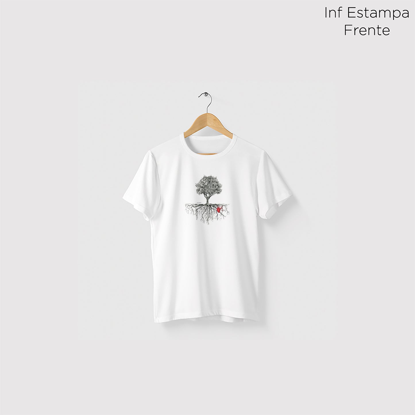 Camiseta Amazônia ÁRVORE CORAÇÃO DA NATUREZA - BRANCO - cód 0036
