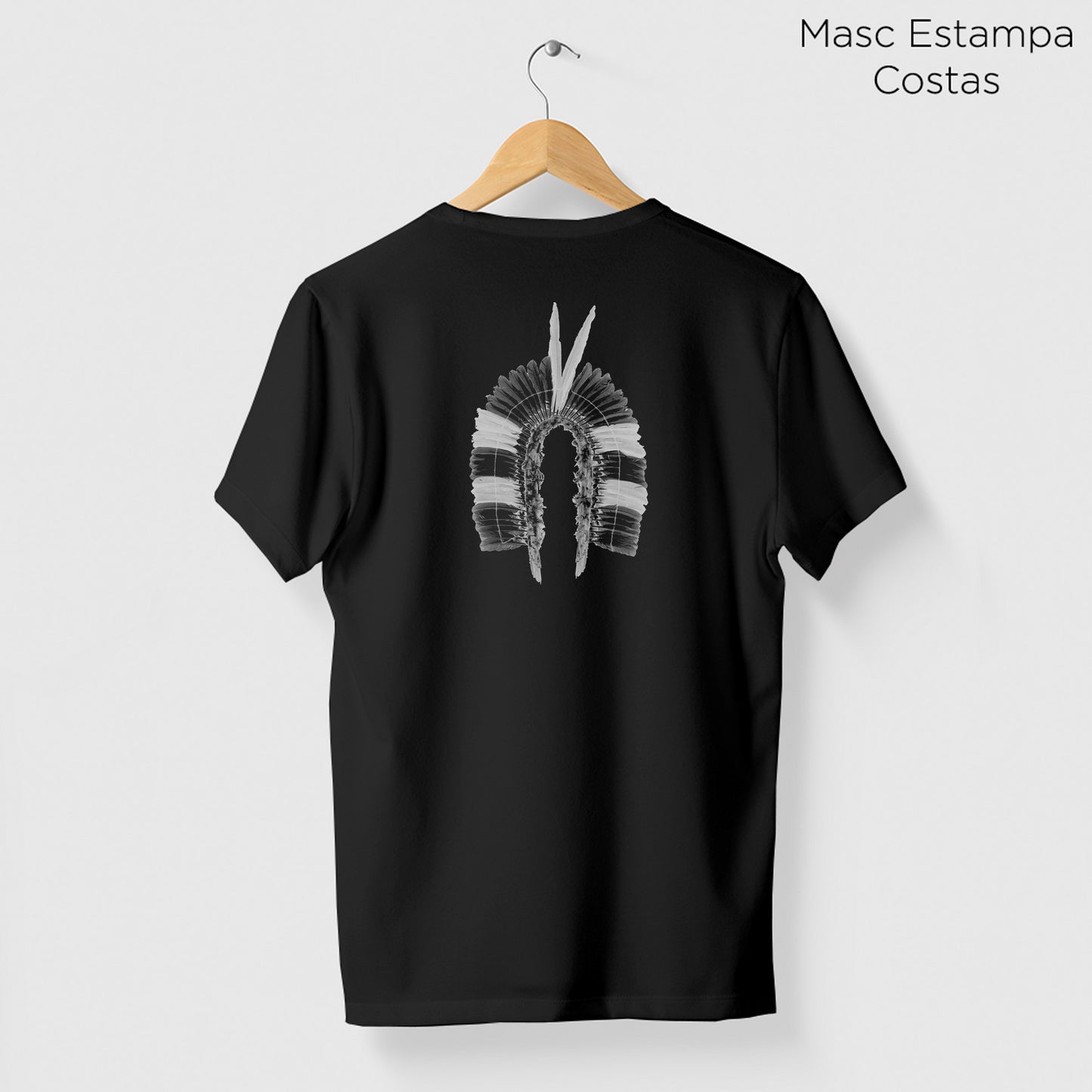 Camiseta Amazônia KAYAPÓ COCAR - PRETO - cód 0088