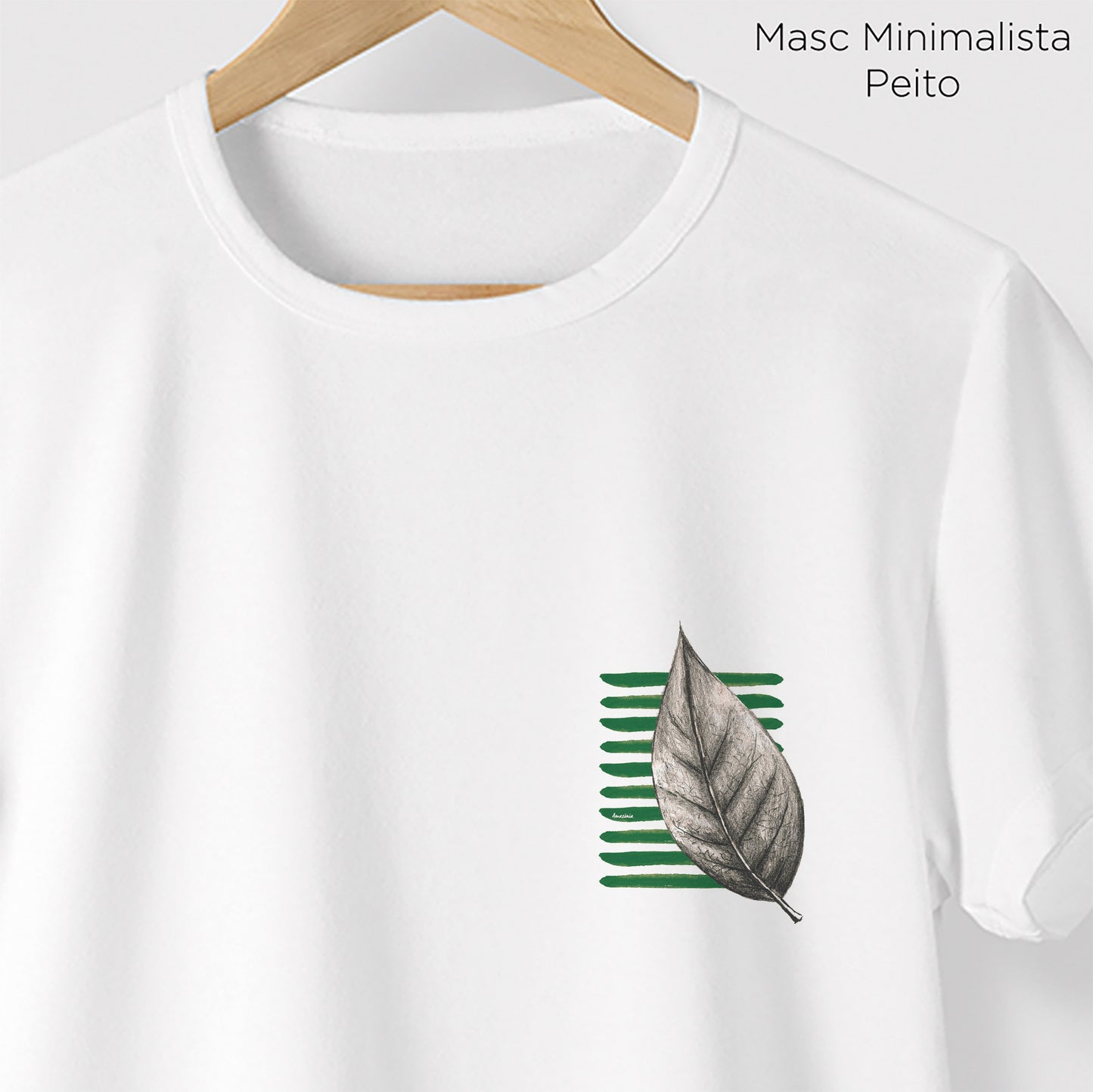 Camiseta Amazônia LISTRAS FOLHA GRANDE - BRANCO - cód 0162