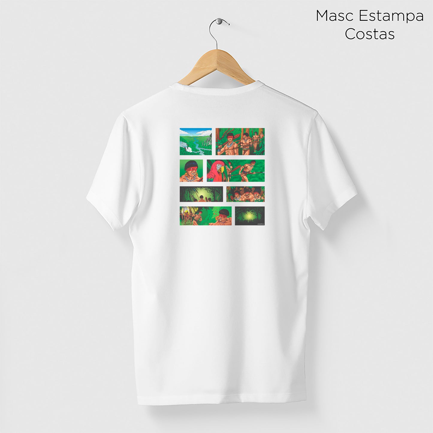 Camiseta Amazônia HISTORIA EM QUADRINHOS - BRANCO - cód 0176