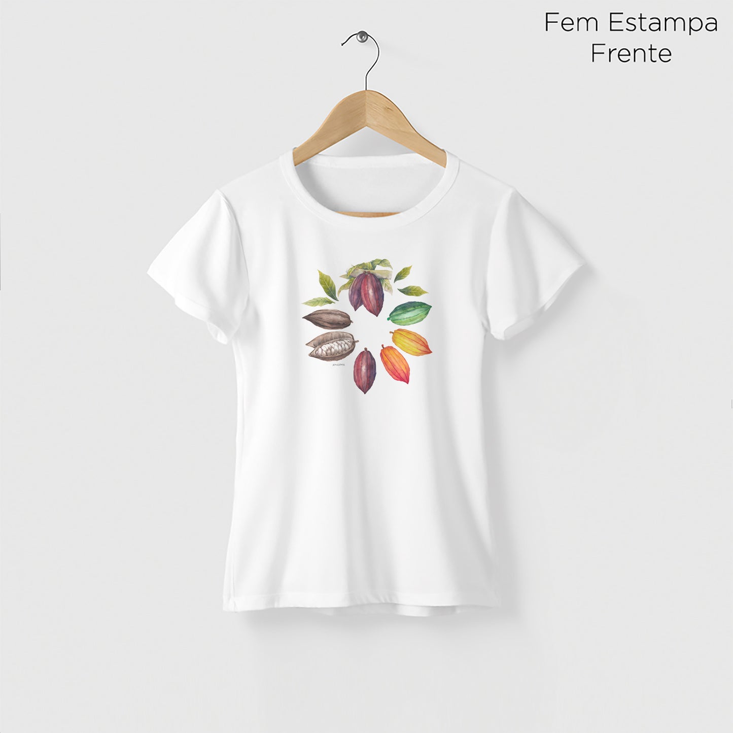 Camiseta Amazônia MANDALA CACAU - BRANCO - cód 0179