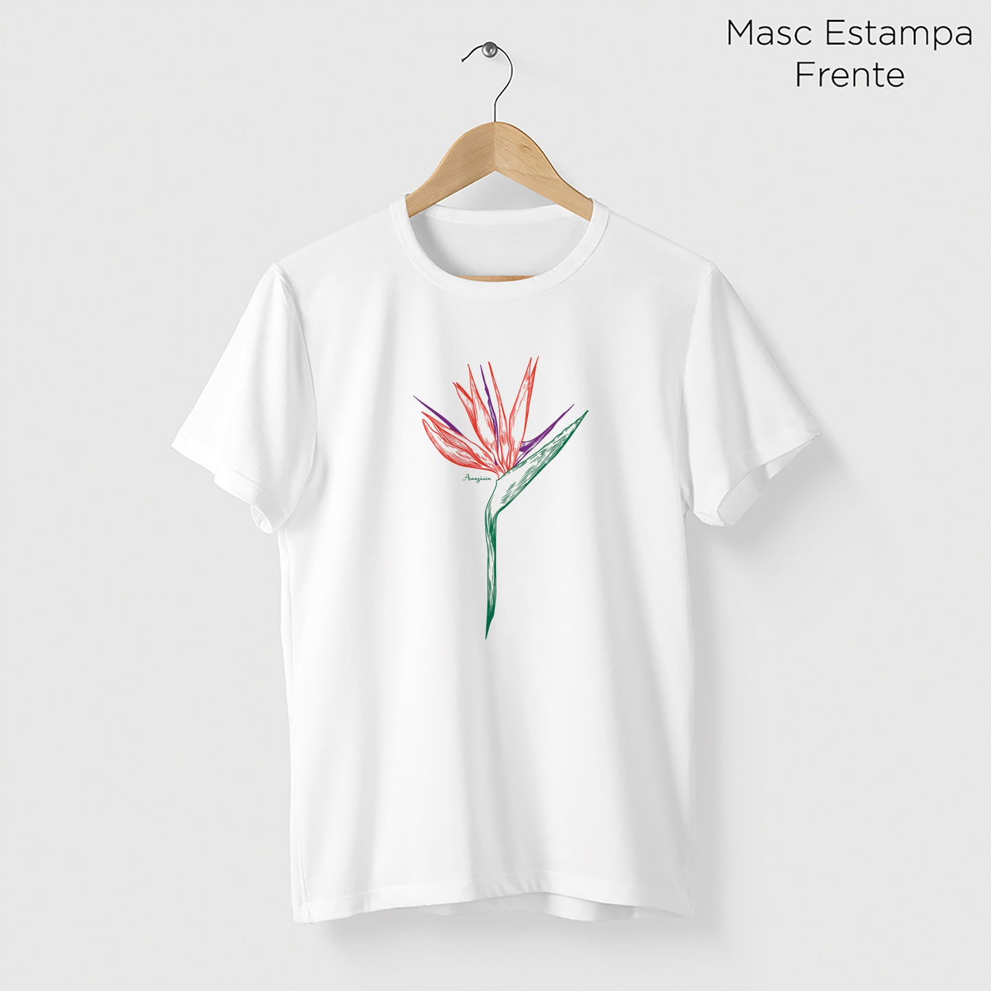 Camiseta Amazônia ESTRELÍCIA - BRANCO - cód 0196