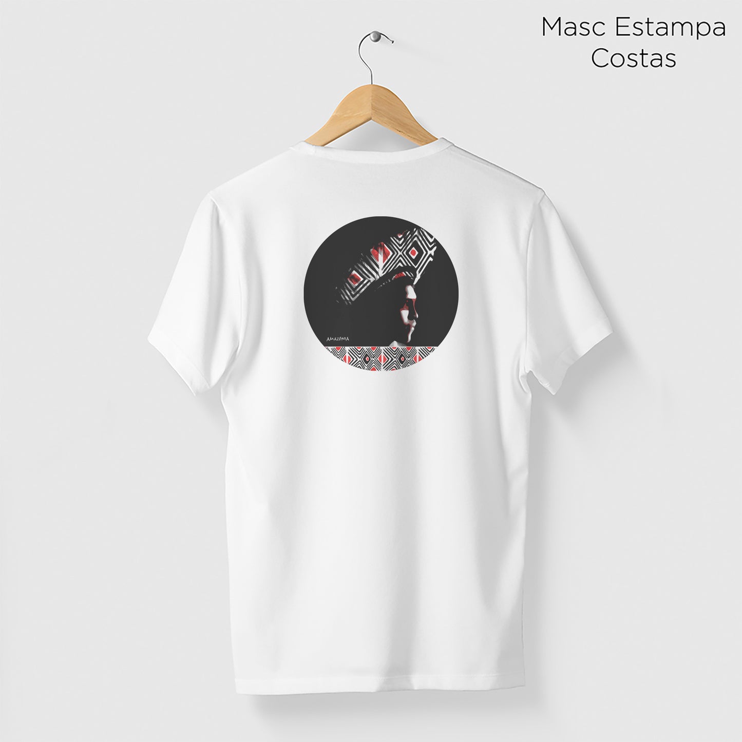 Camiseta Amazônia GRAFISMO INDIO - BRANCO - cód 0237