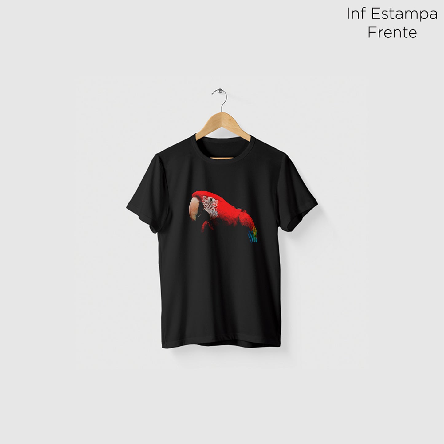 Camiseta Amazônia ARARA GRANDE - PRETO - cód 0268