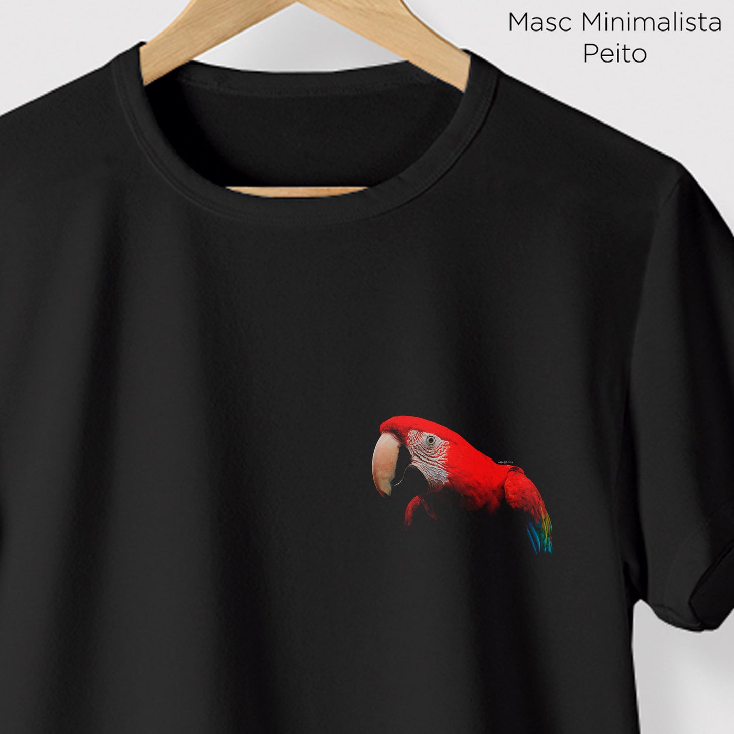 Camiseta Amazônia ARARA GRANDE - PRETO - cód 0268