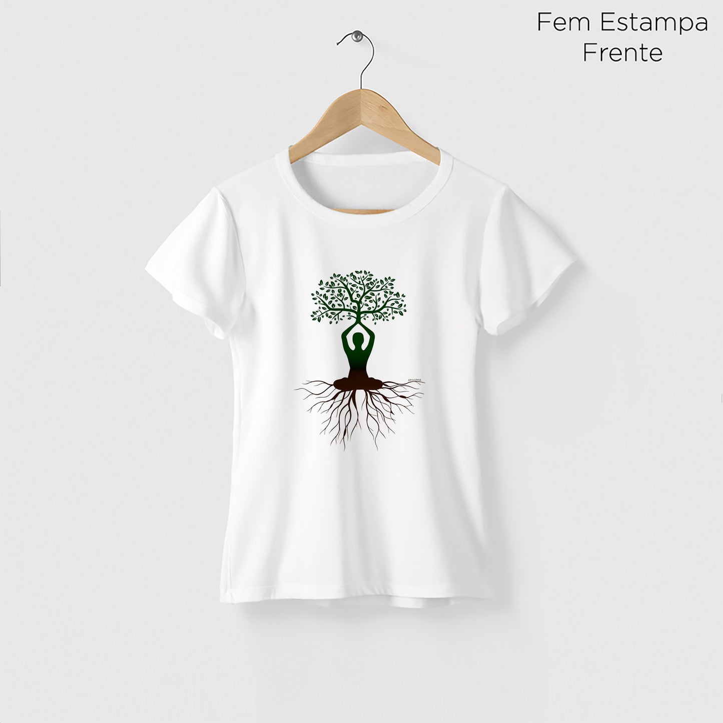 Camiseta Amazônia ÁRVORE HUMANA - BRANCO - cód 0326