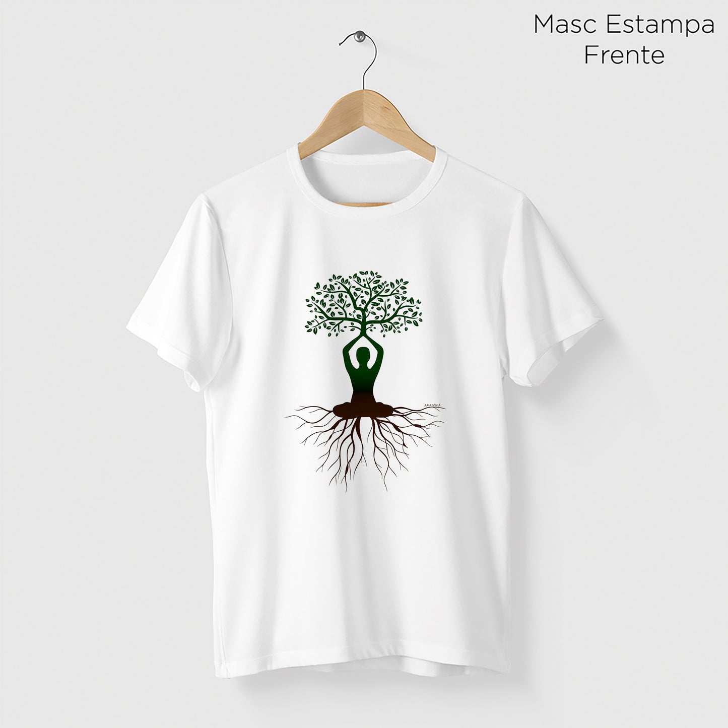 Camiseta Amazônia ÁRVORE HUMANA - BRANCO - cód 0326