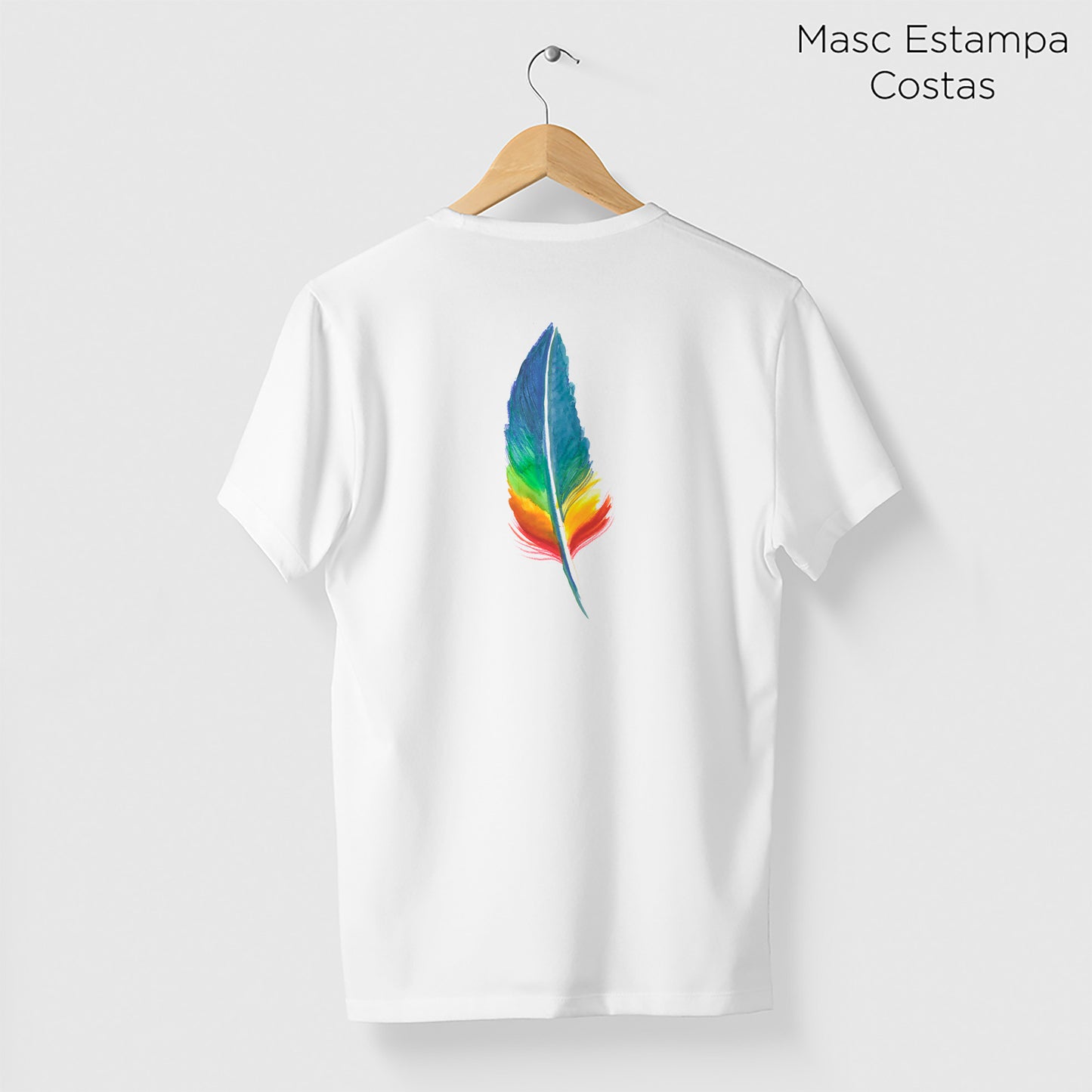 Camiseta Amazônia PENA AQUARELA - BRANCO - cód 0361
