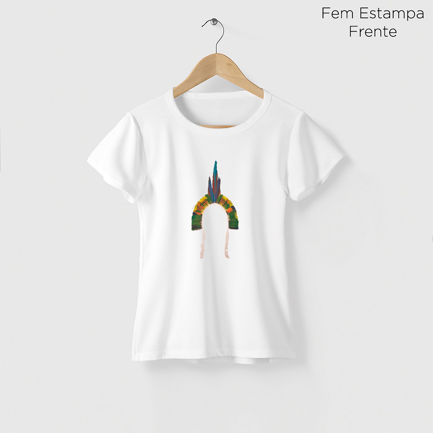 Camiseta Amazônia COCAR PATAXÓ - BRANCO - cód 0370