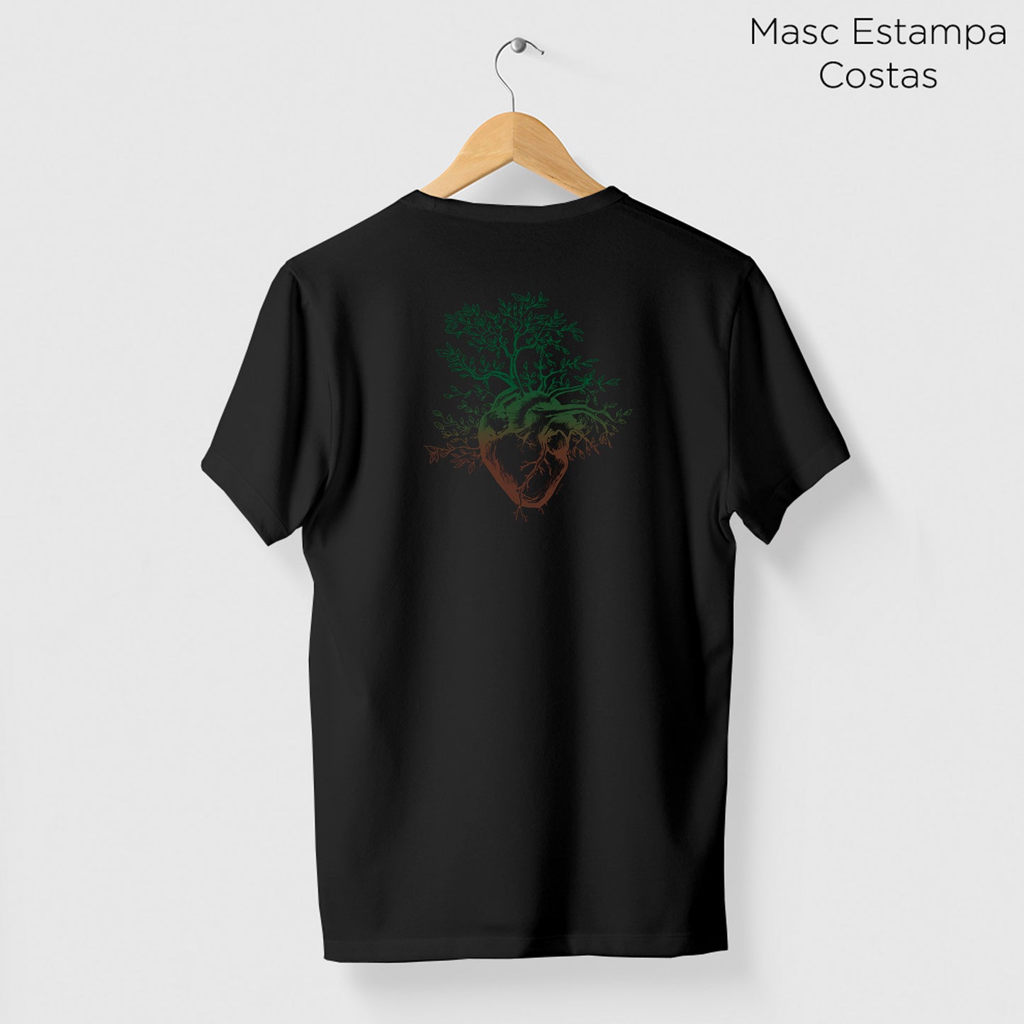 Camiseta Amazônia ÁRVORE CORAÇÃO - PRETO - cód 0371