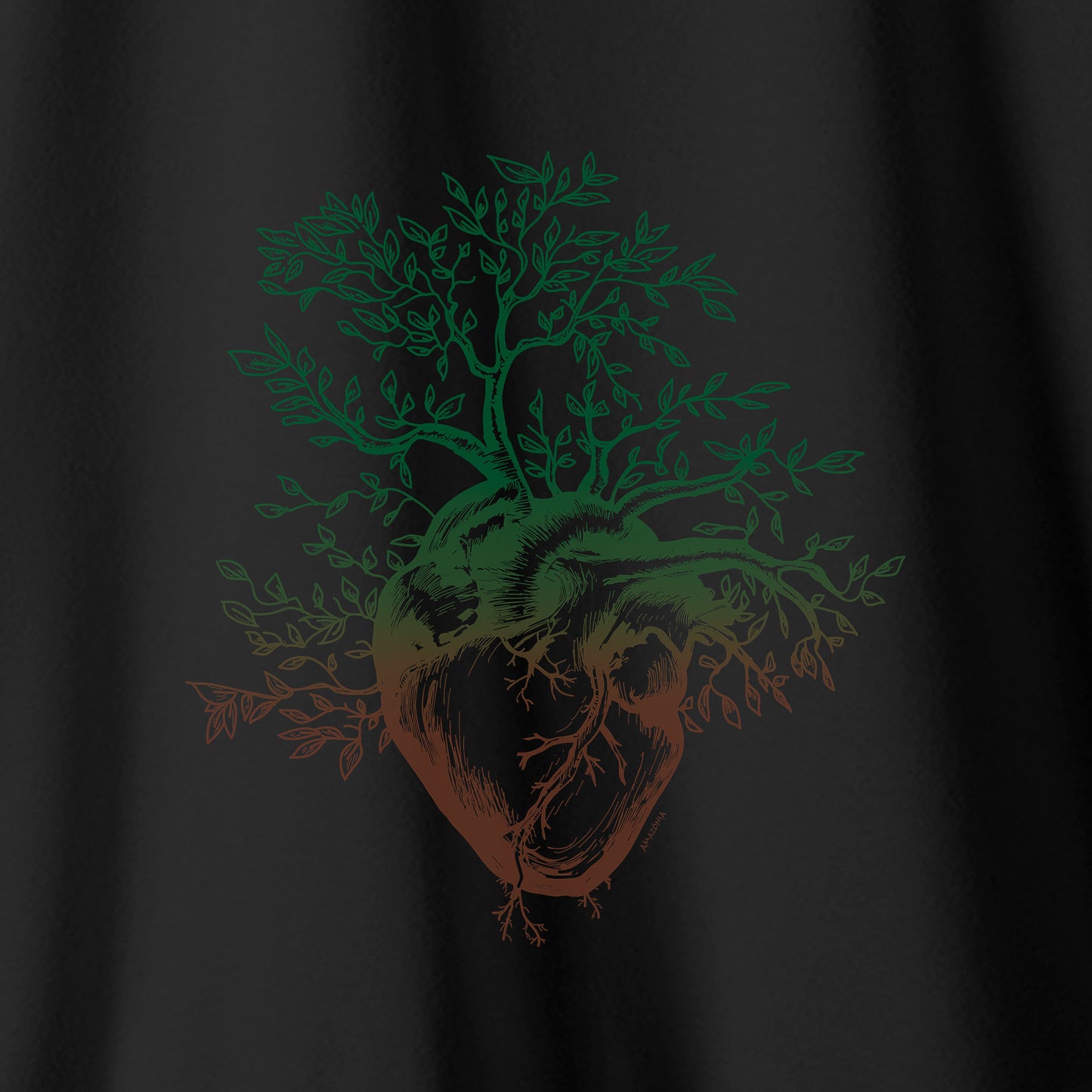 Camiseta Amazônia ÁRVORE CORAÇÃO - PRETO - cód 0371