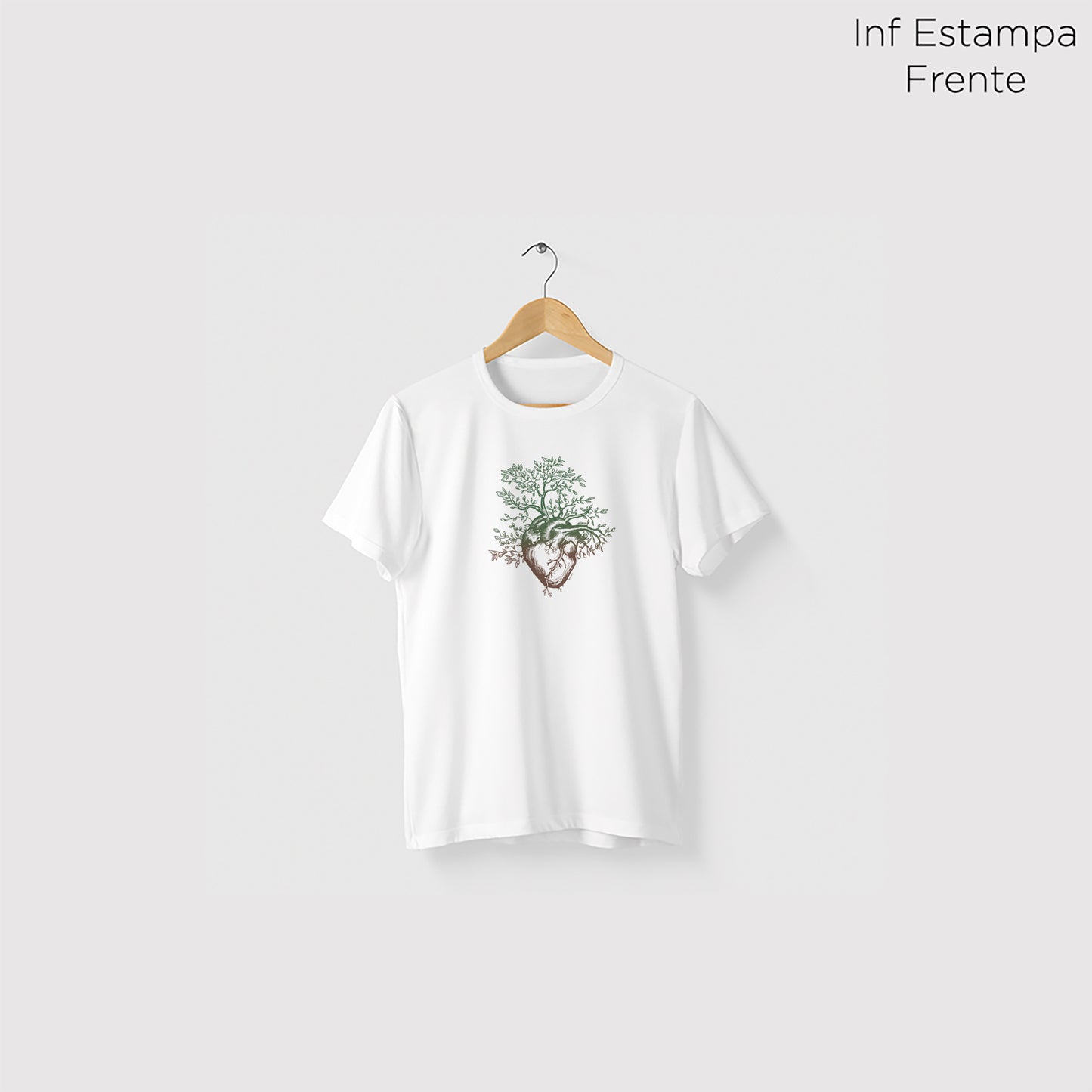 Camiseta Amazônia ÁRVORE CORAÇÃO - BRANCO - cód 0371
