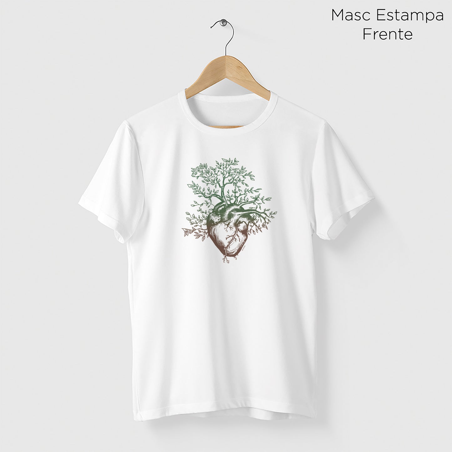 Camiseta Amazônia ÁRVORE CORAÇÃO - BRANCO - cód 0371