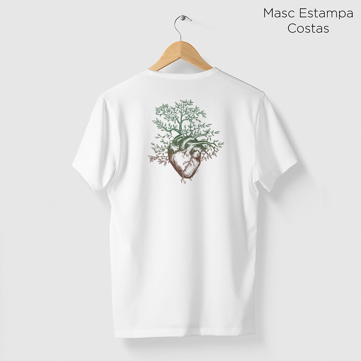 Camiseta Amazônia ÁRVORE CORAÇÃO - BRANCO - cód 0371