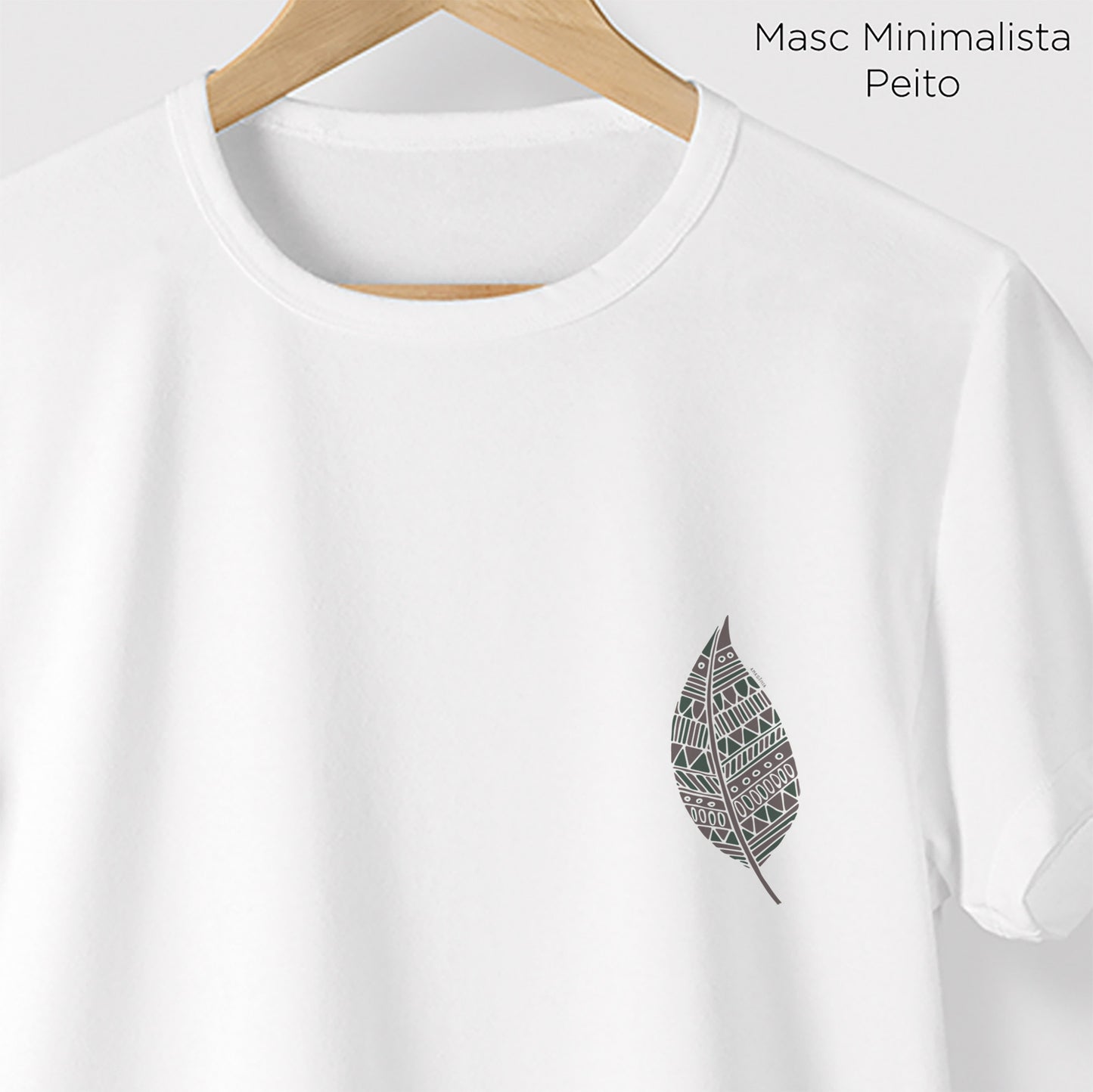 Camiseta Amazônia FOLHA GRAFISMO - BRANCO - cód 0397