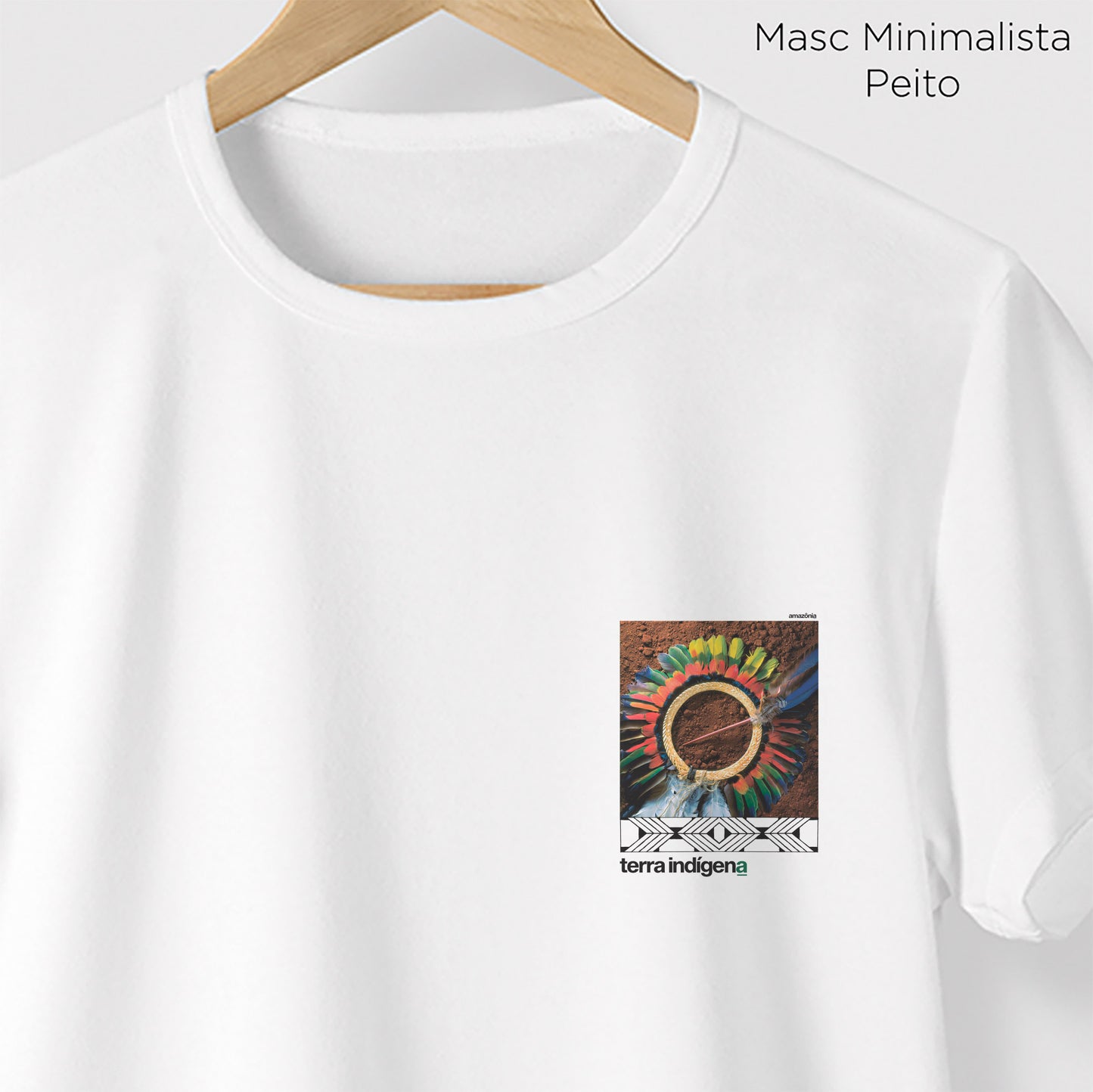 Camiseta Amazônia TERRA INDIGENA - BRANCO - cód 0410