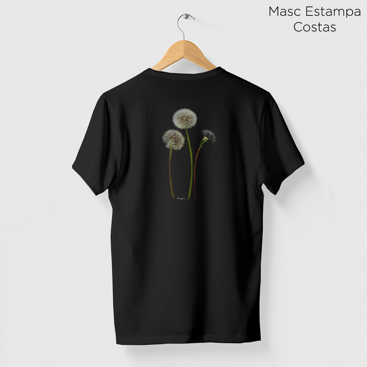 Camiseta Amazônia DENTE-DE-LEÃO - PRETO - cód 0413