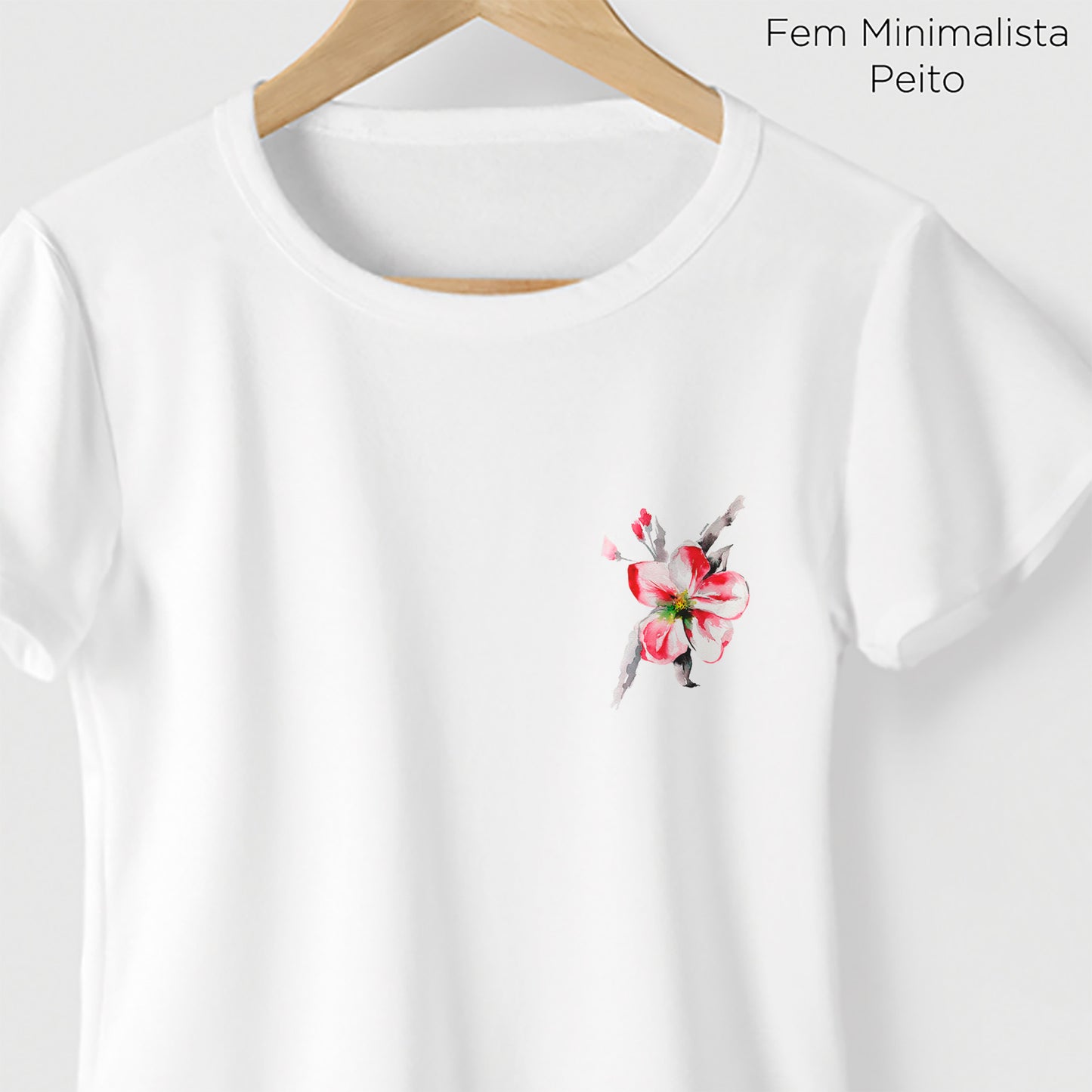 Camiseta Amazônia FLOR DE CEREJEIRA - BRANCO - cód 0445