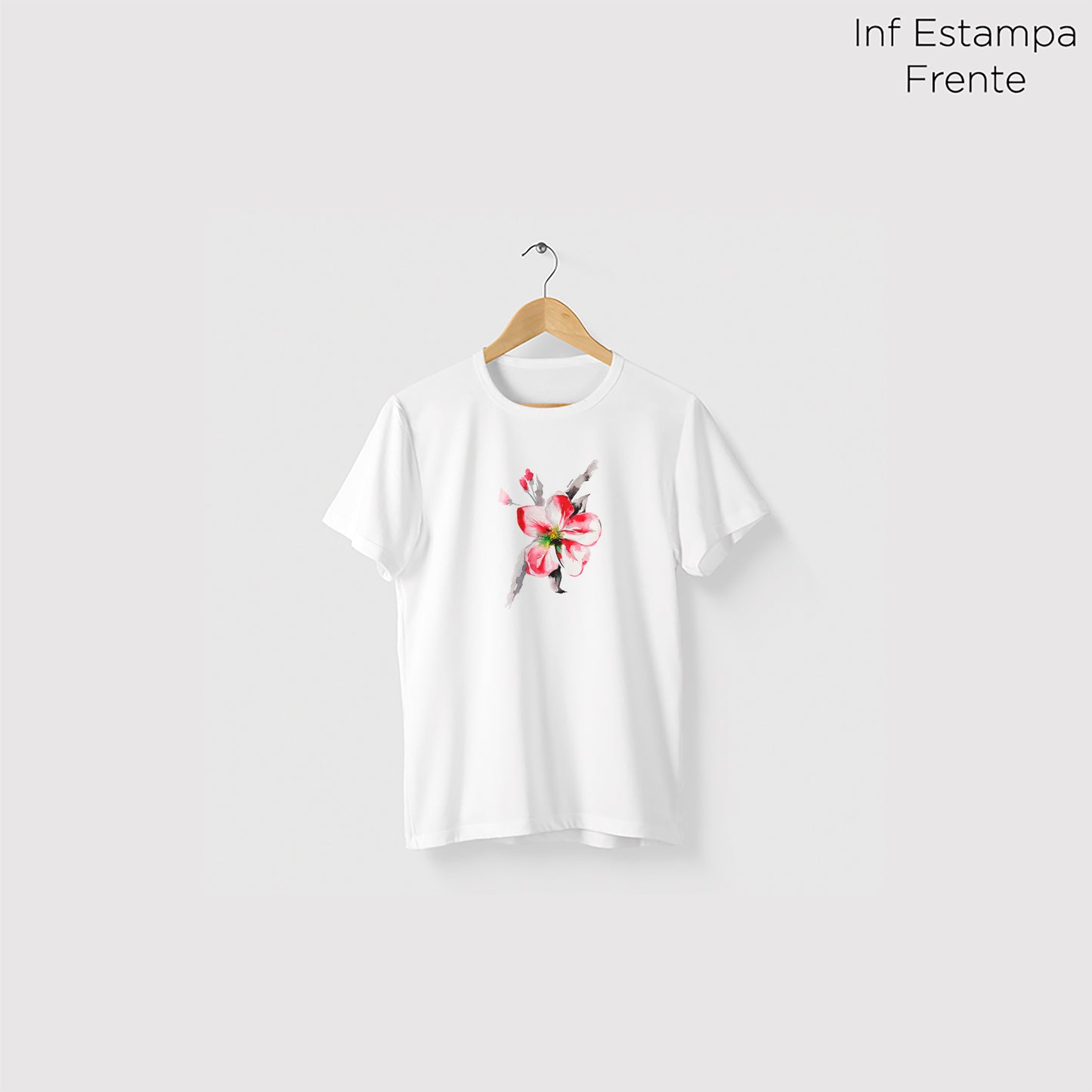 Camiseta Amazônia FLOR DE CEREJEIRA - BRANCO - cód 0445