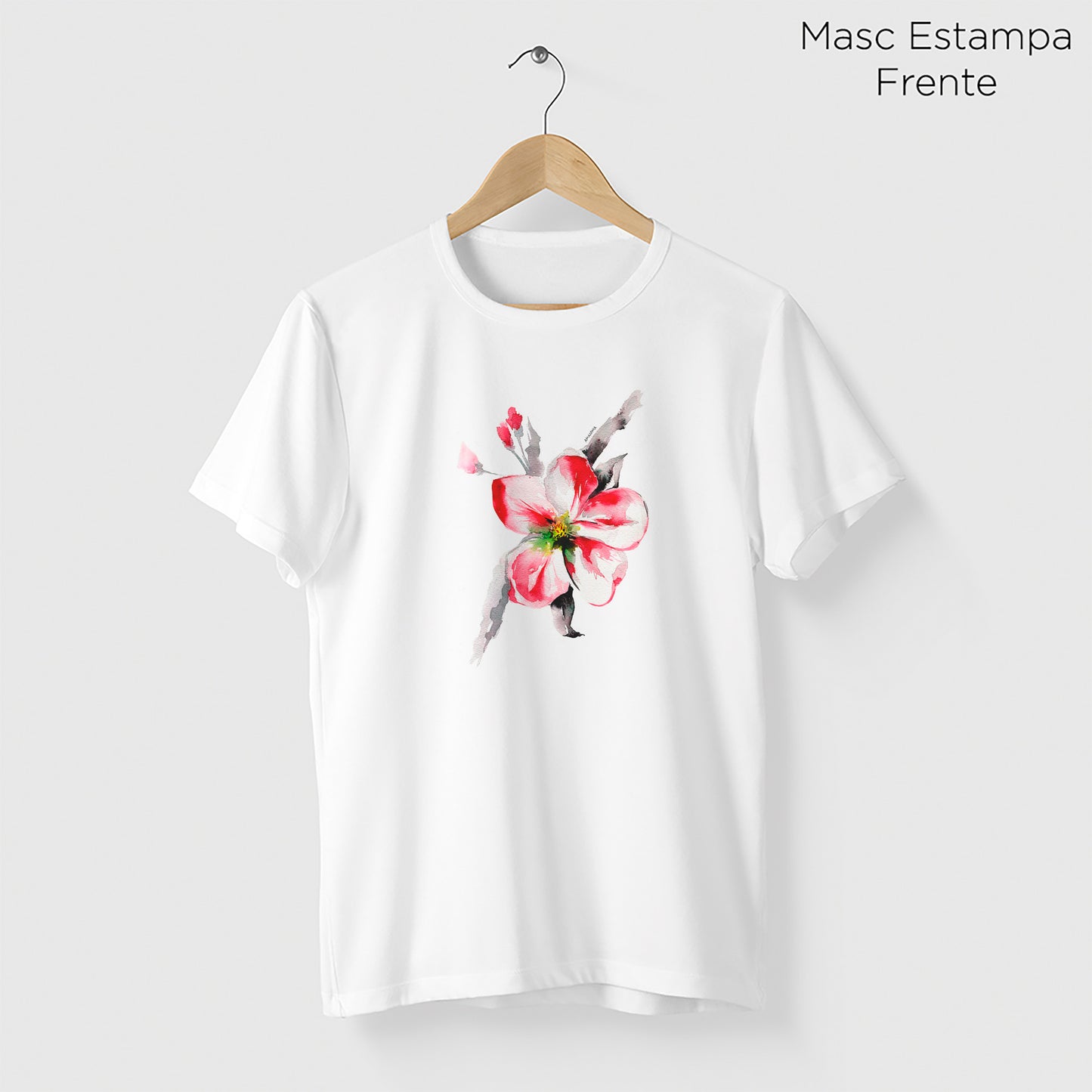 Camiseta Amazônia FLOR DE CEREJEIRA - BRANCO - cód 0445