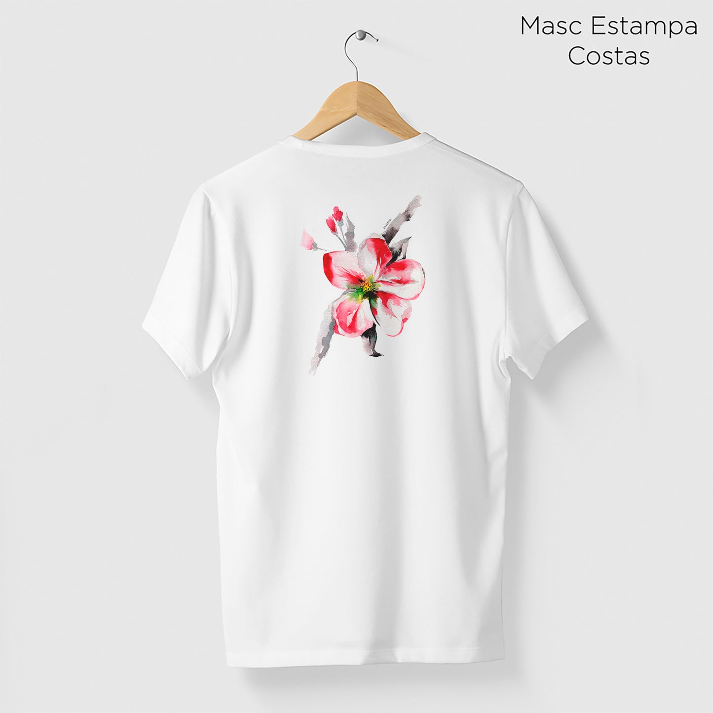 Camiseta Amazônia FLOR DE CEREJEIRA - BRANCO - cód 0445