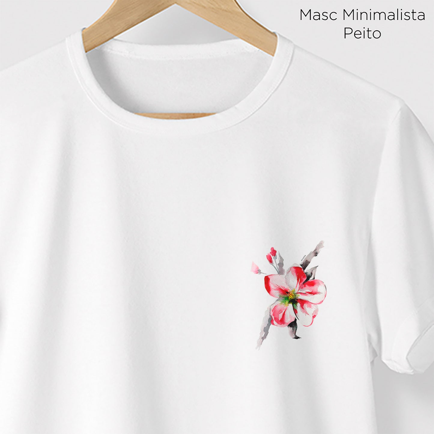 Camiseta Amazônia FLOR DE CEREJEIRA - BRANCO - cód 0445