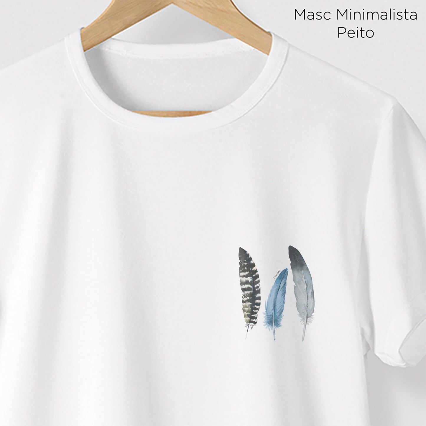 Camiseta Amazônia TRÊS PENAS - BRANCO - cód 0490