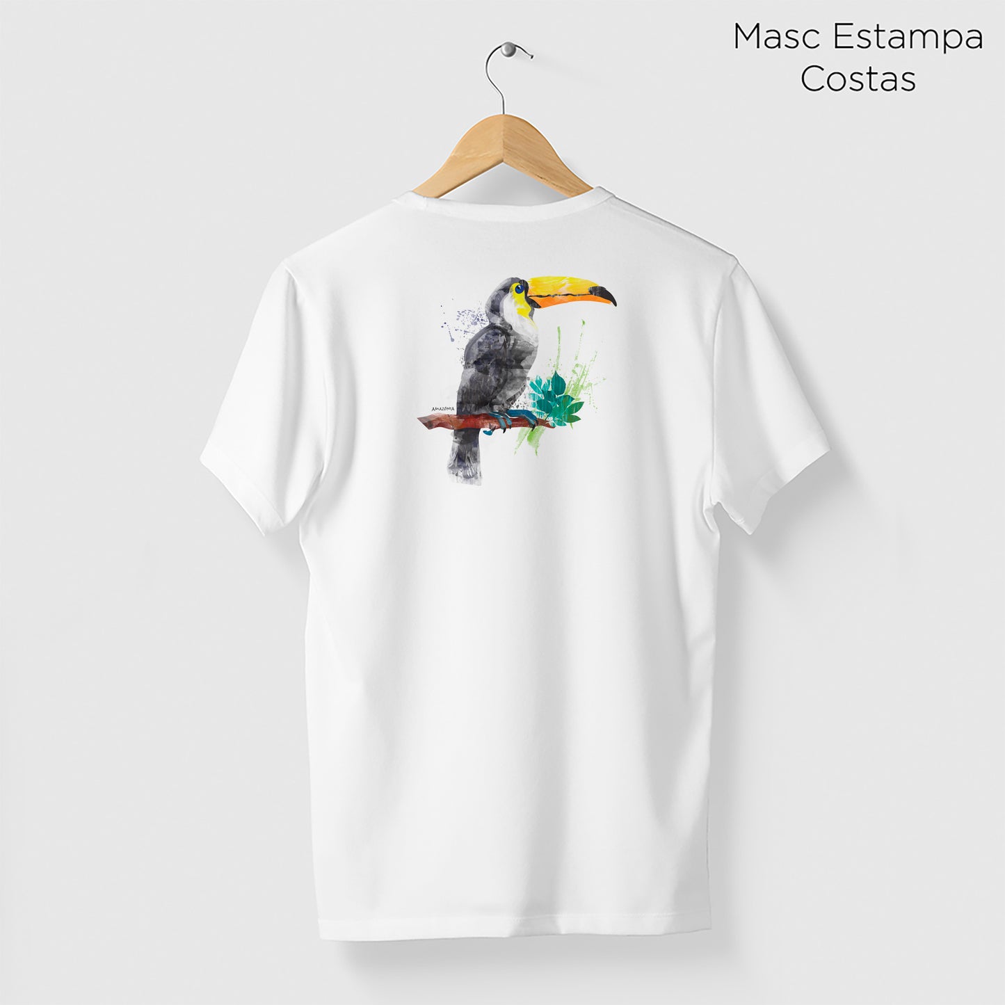 Camiseta Amazônia TUCANO TINTA - BRANCO - cód 0516