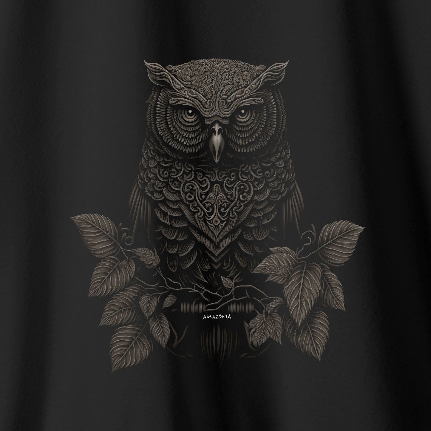Camiseta Amazônia CORUJA TRIBAL - PRETO - cód 0561