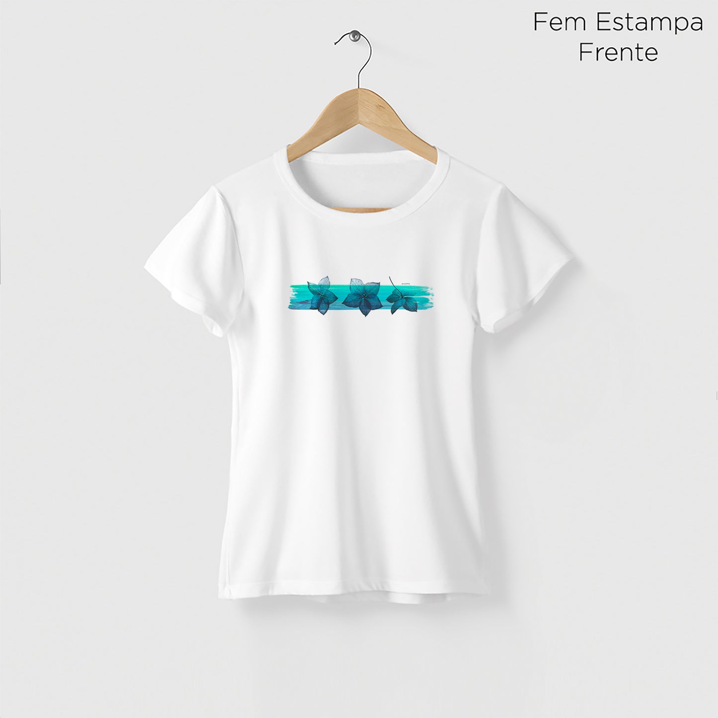 Camiseta Amazônia TINTA FLORES - BRANCO - cód 0578