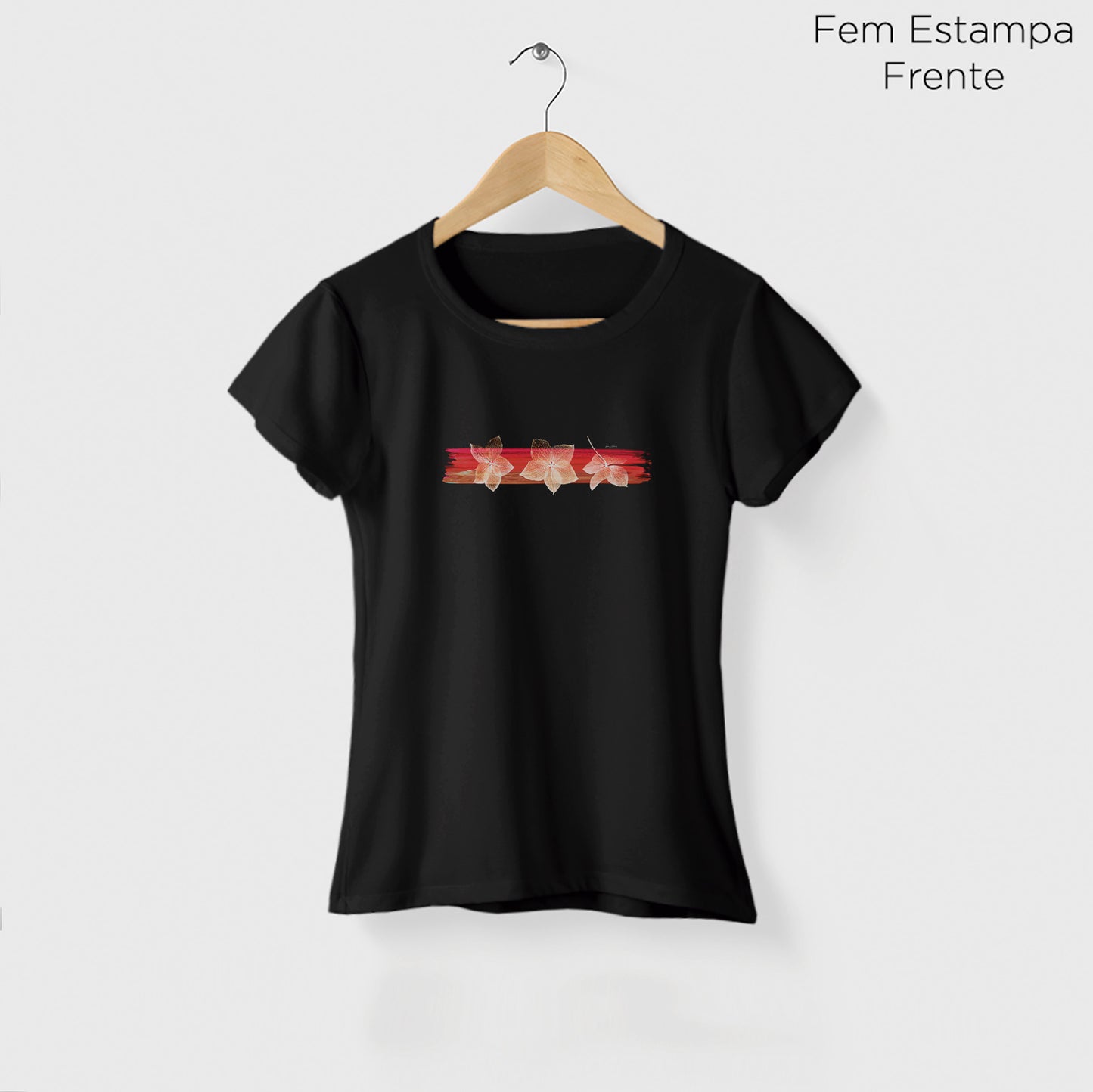Camiseta Amazônia TINTA FLORES - PRETO - cód 0578