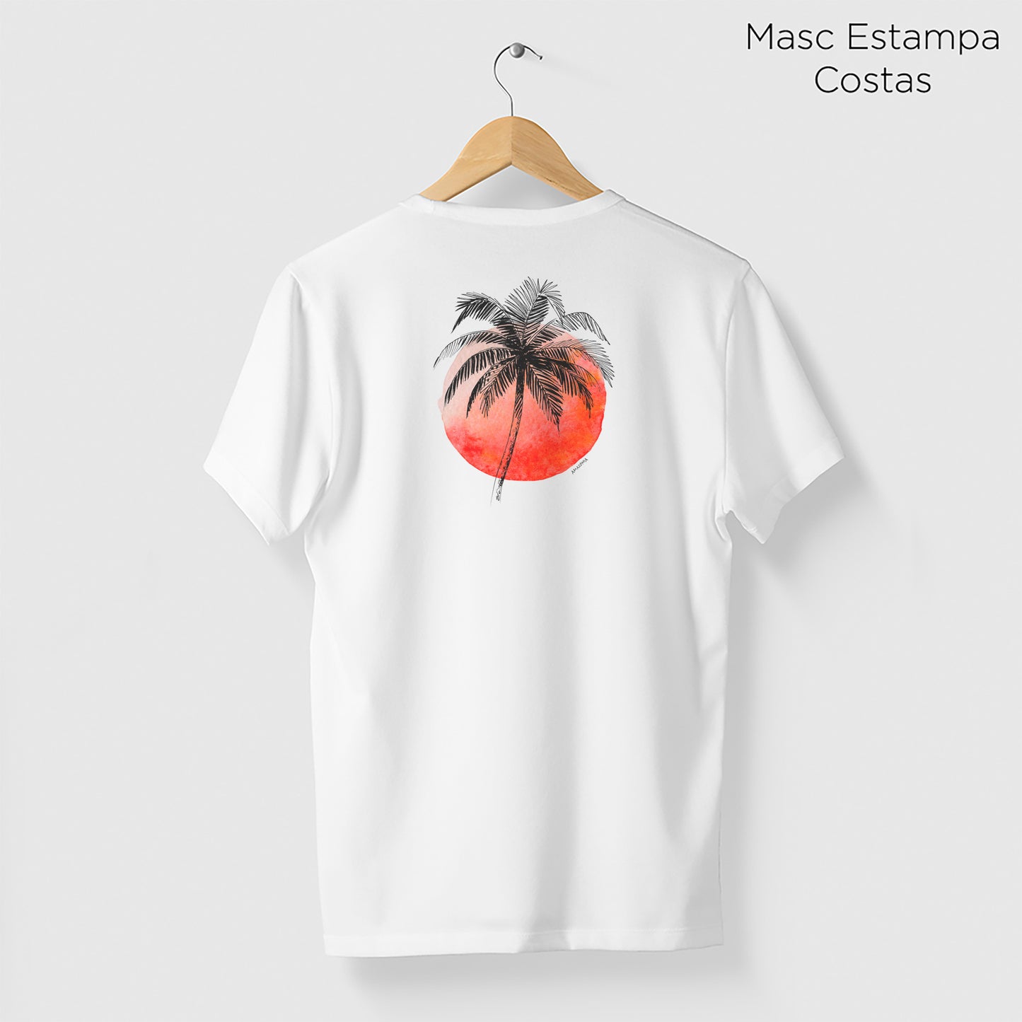 Camiseta Amazônia SUNSET PALM - BRANCO - cód 0581