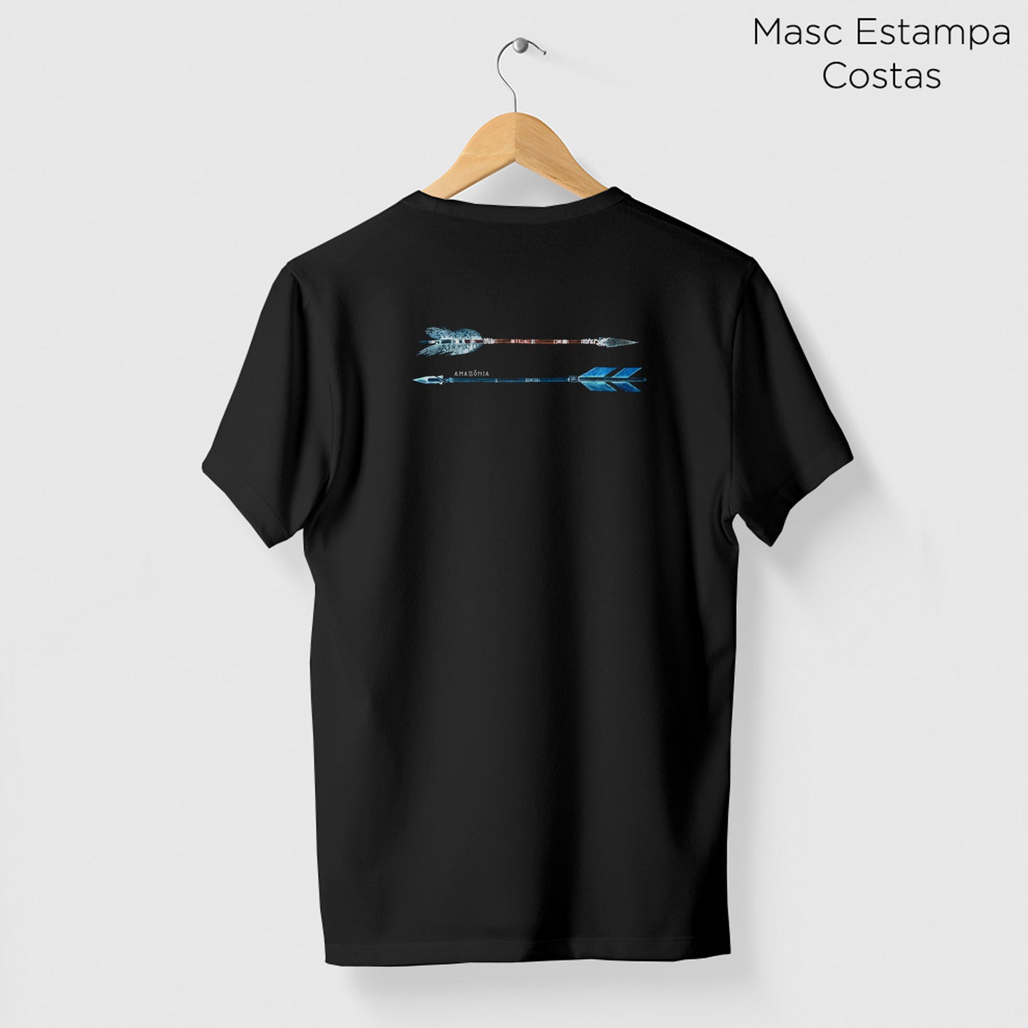 Camiseta Amazônia FLECHAS NEON - PRETO - cód 0587