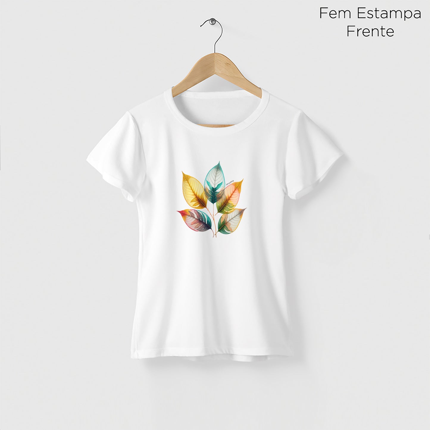 Camiseta Amazônia AQUARELA FLORA - BRANCO - cód 0594