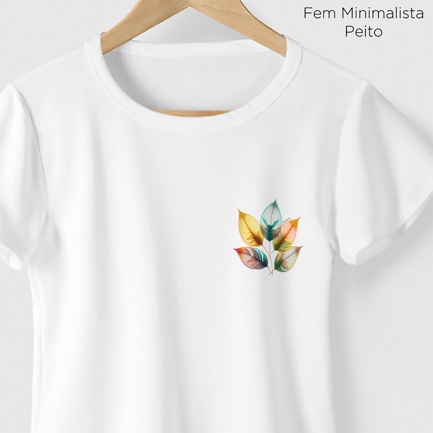 Camiseta Amazônia AQUARELA FLORA - BRANCO - cód 0594