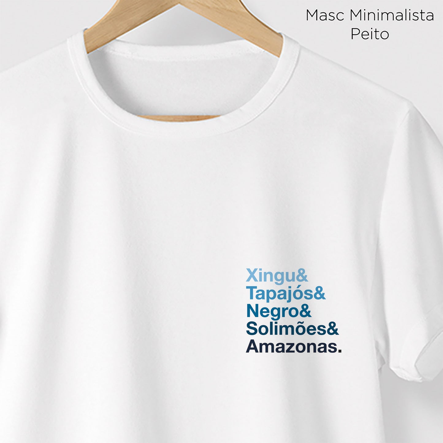 Camiseta Amazônia RIOS DA AMAZÔNIA - BRANCO - cód 0595