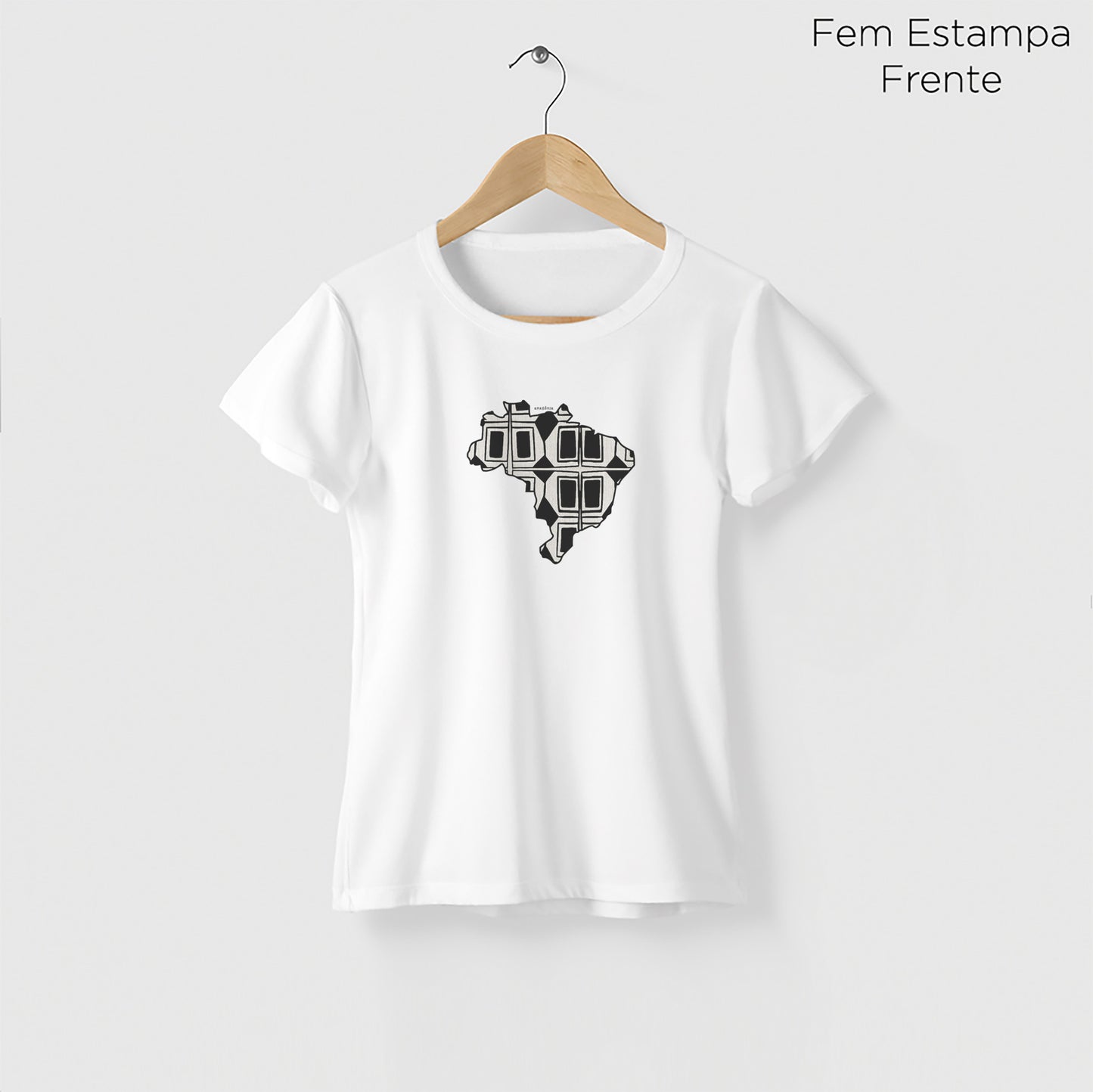 Camiseta Amazônia BRASIL INDÍGENA - BRANCO - cód 0674