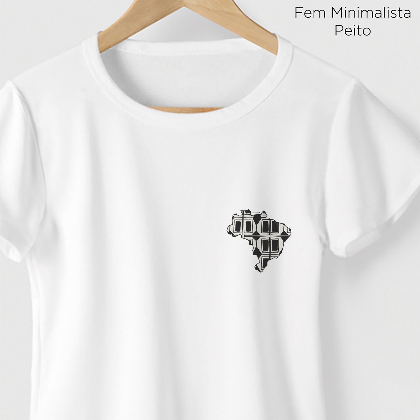 Camiseta Amazônia BRASIL INDÍGENA - BRANCO - cód 0674