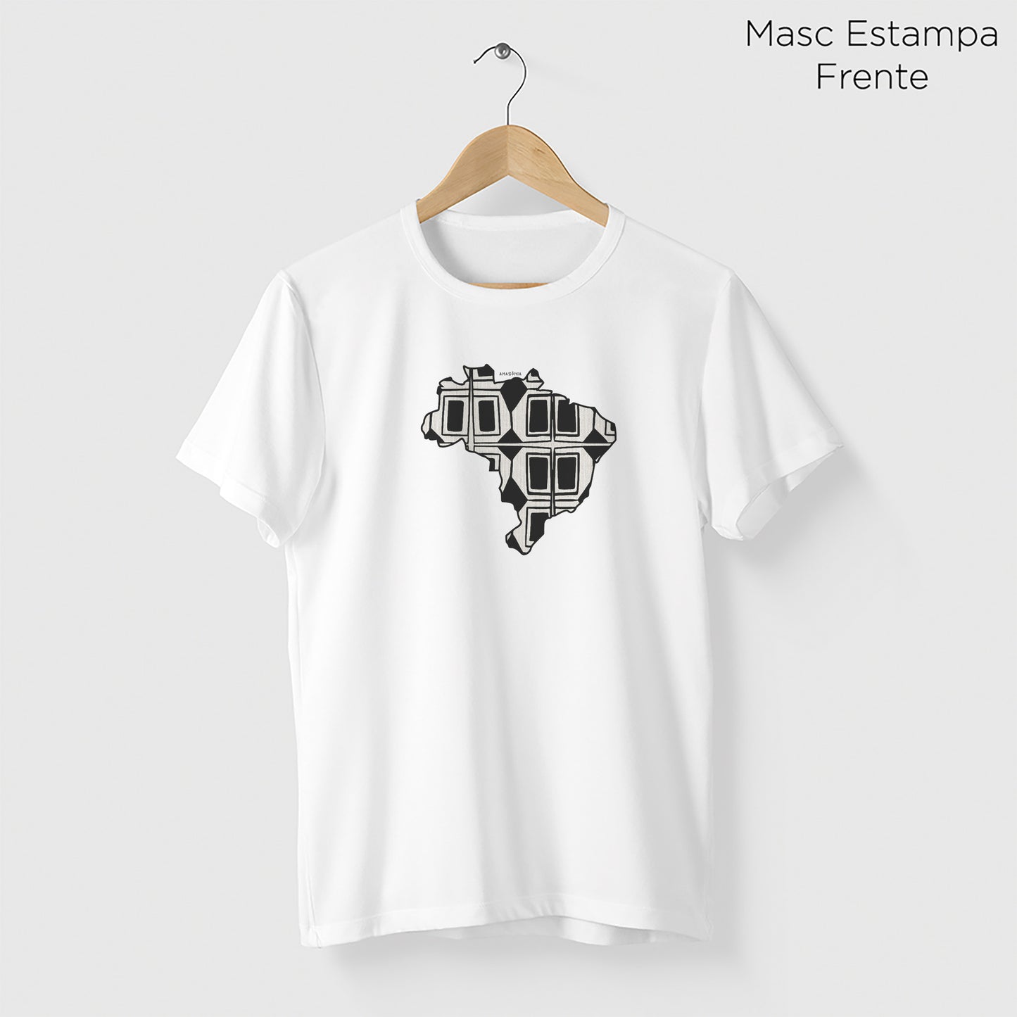 Camiseta Amazônia BRASIL INDÍGENA - BRANCO - cód 0674