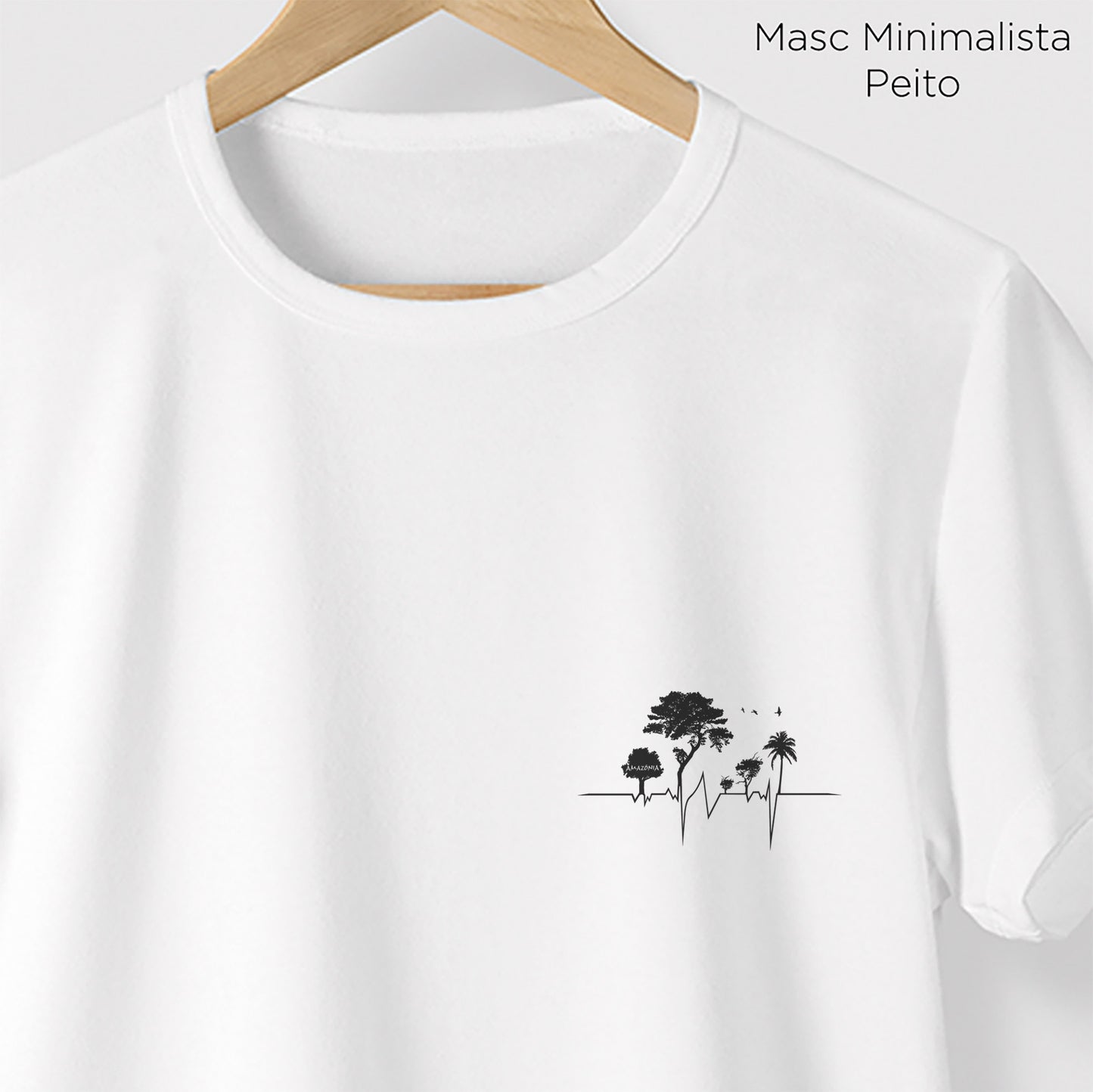 Camiseta Amazônia ELETROCARDIO - BRANCO - cód 0677