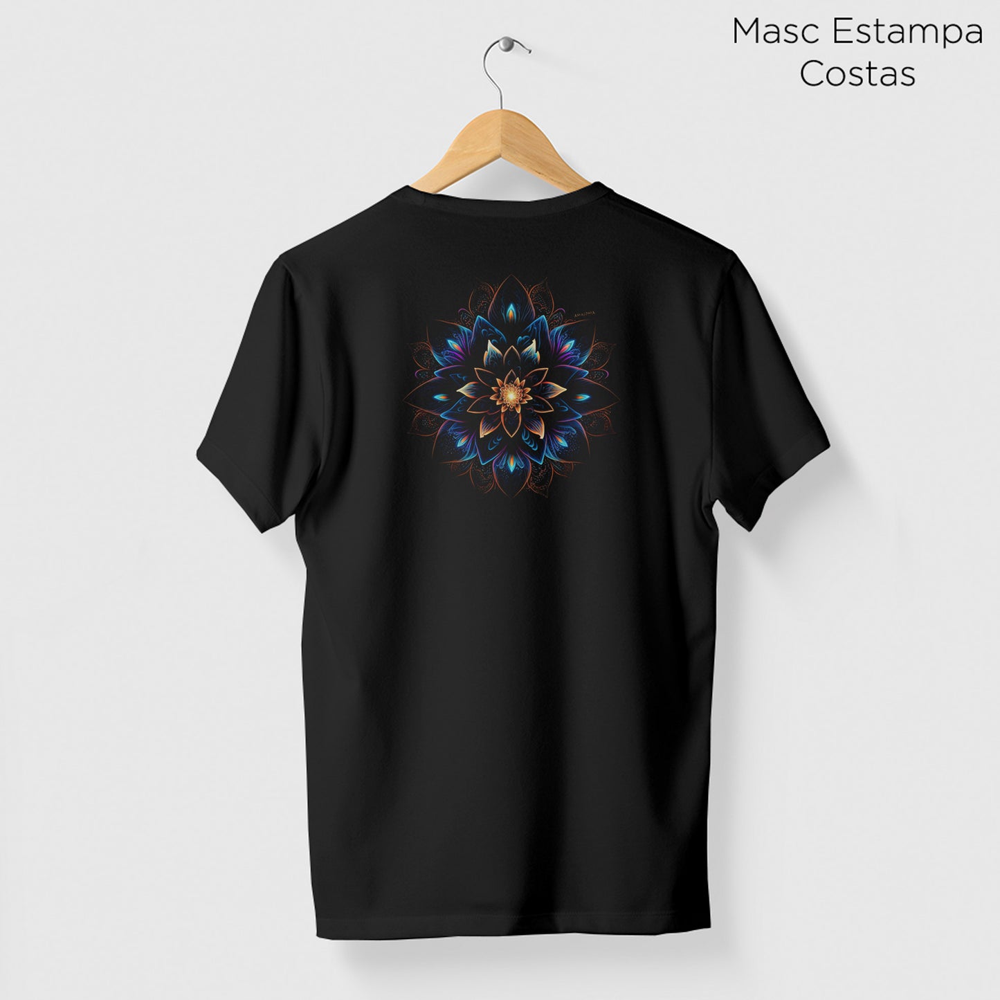 Camiseta Amazônia MANDALA NEON - PRETO - cód 0679