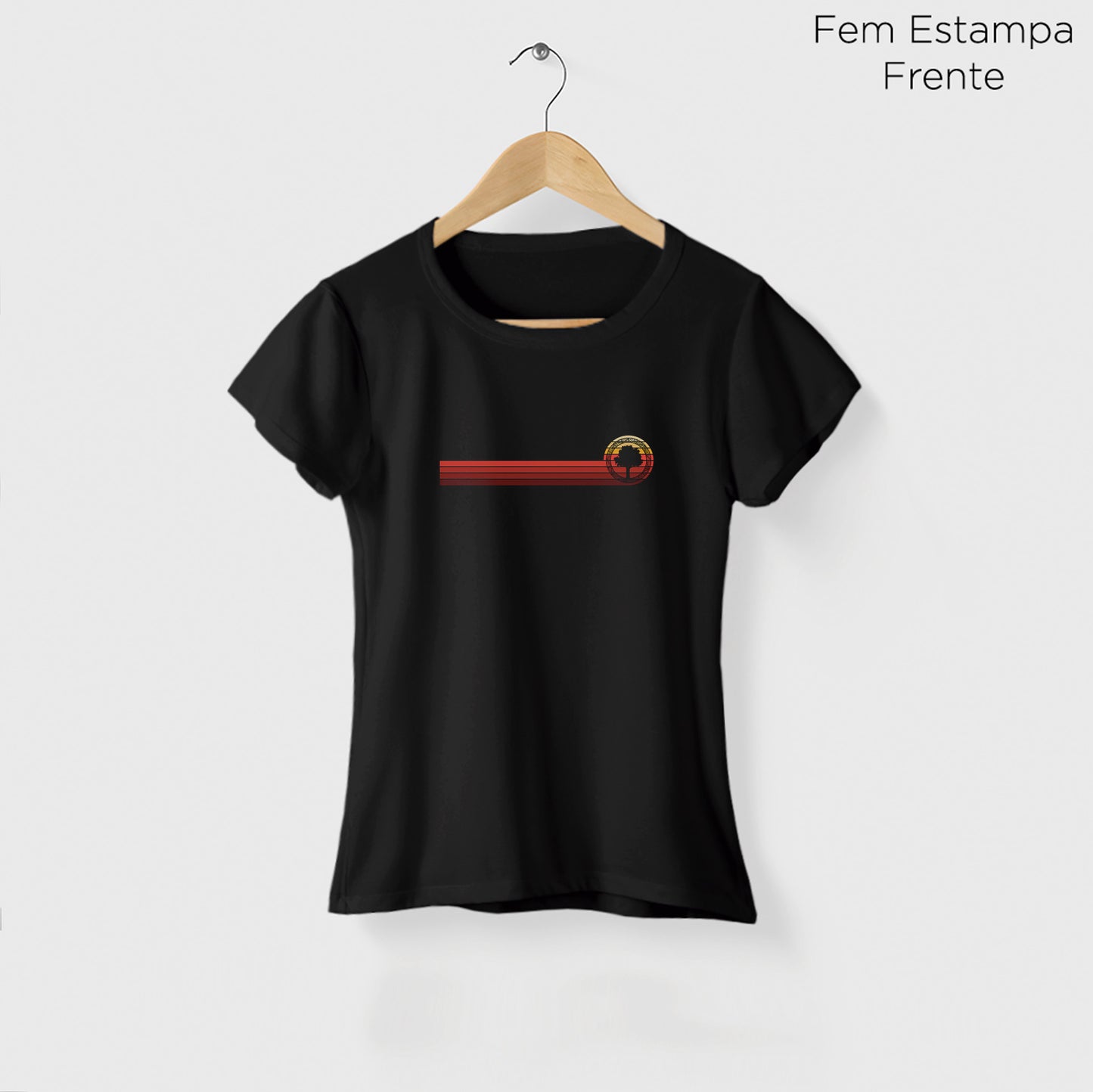 Camiseta Amazônia SUNSET STRIPES - PRETO - cód 0681