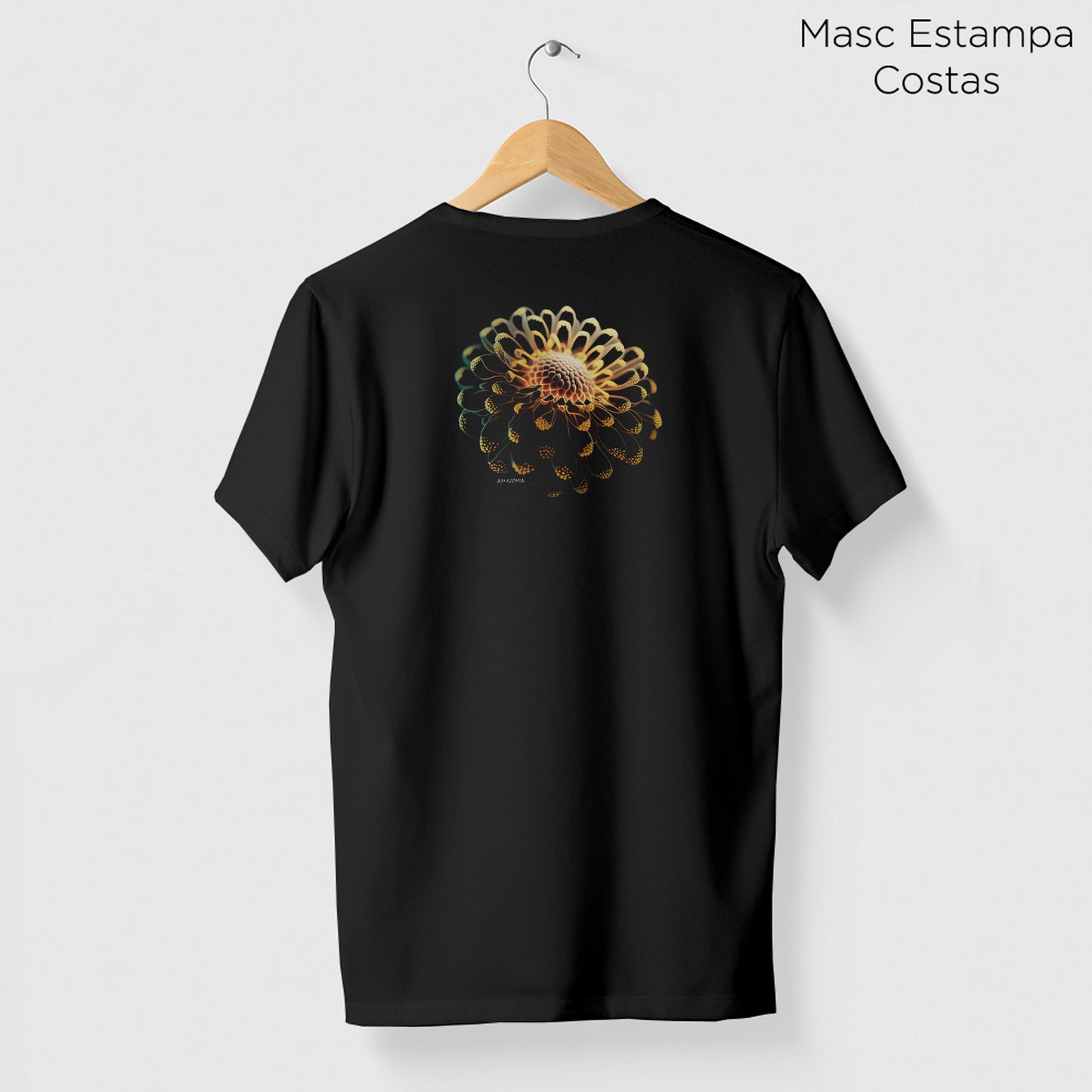 Camiseta Amazônia GOLDEN FLOWER - PRETO - cód 0690