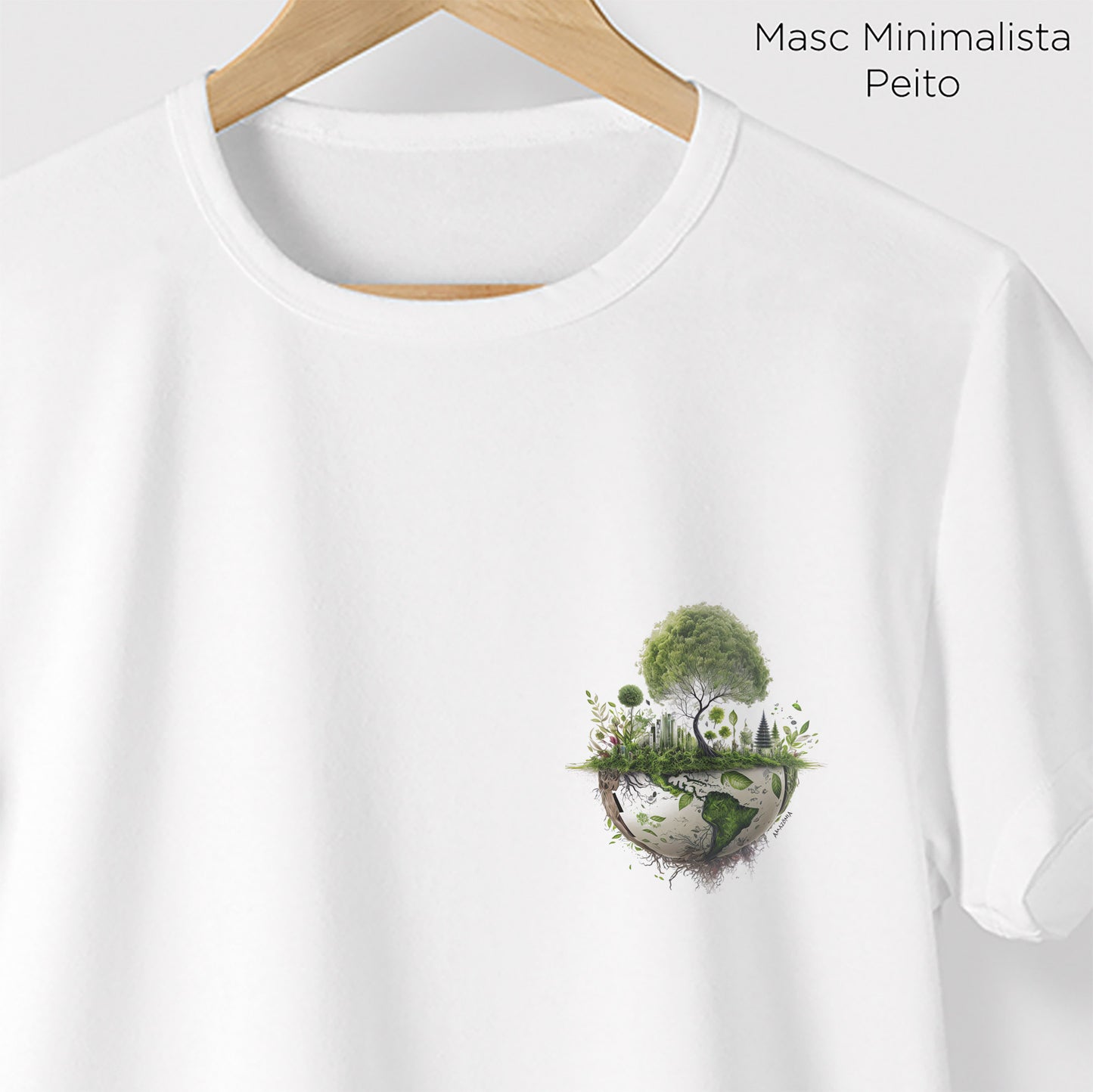 Camiseta Amazônia PLANETA VERDE - BRANCO - cód 0691