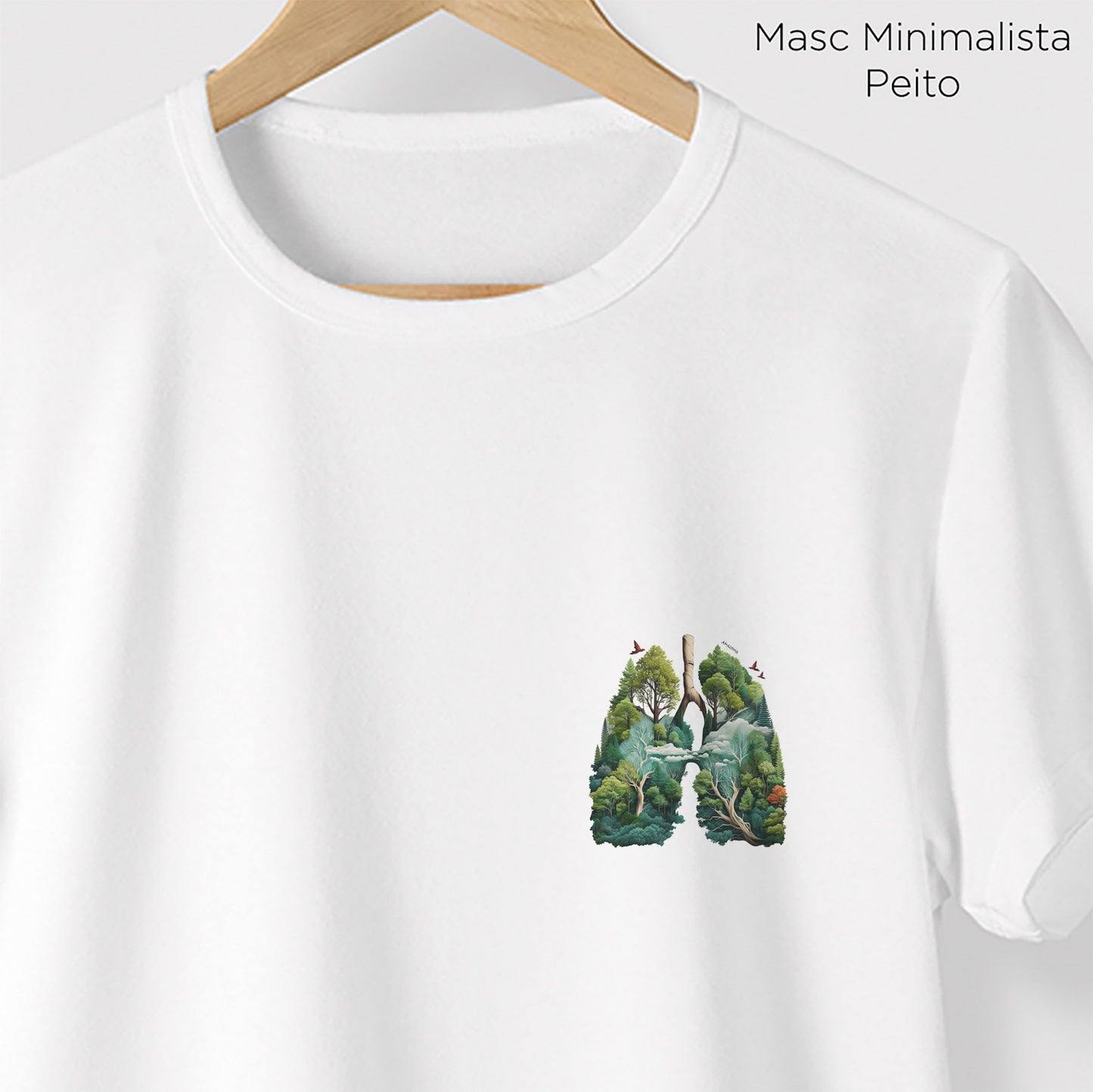 Camiseta Amazônia PULMÃO - BRANCO - cód 0700