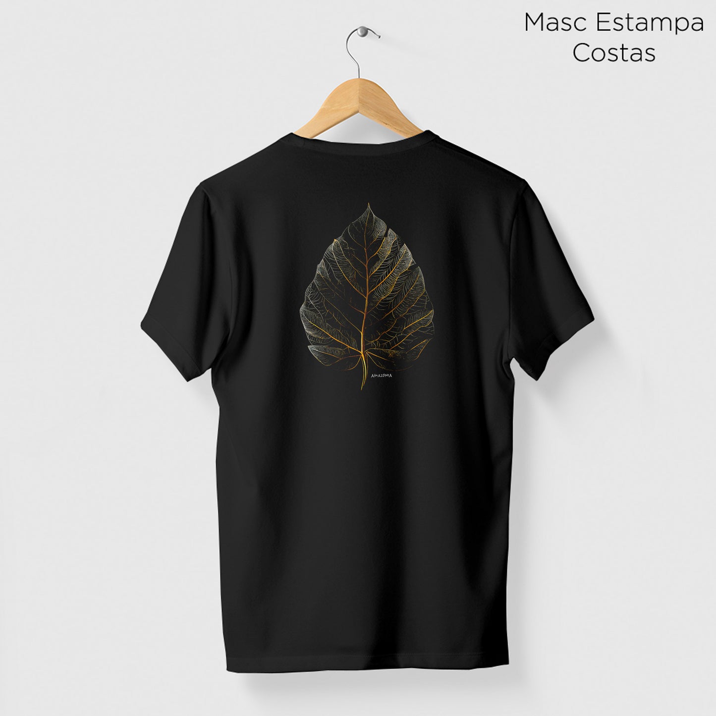 Camiseta Amazônia GOLDEN LEAF - PRETO - cód 0730