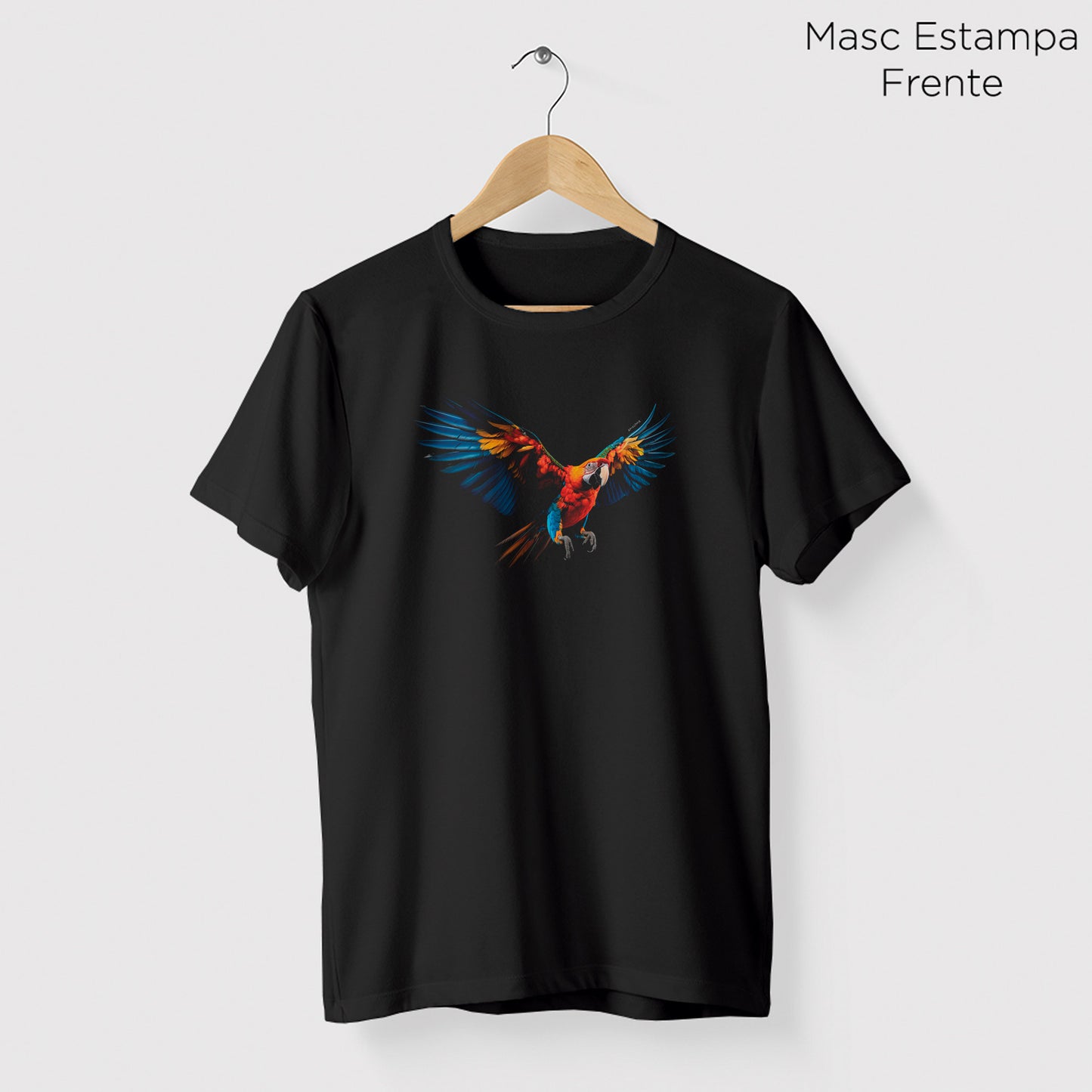 Camiseta Amazônia VÔO DA ARARA - PRETO - cód 0746
