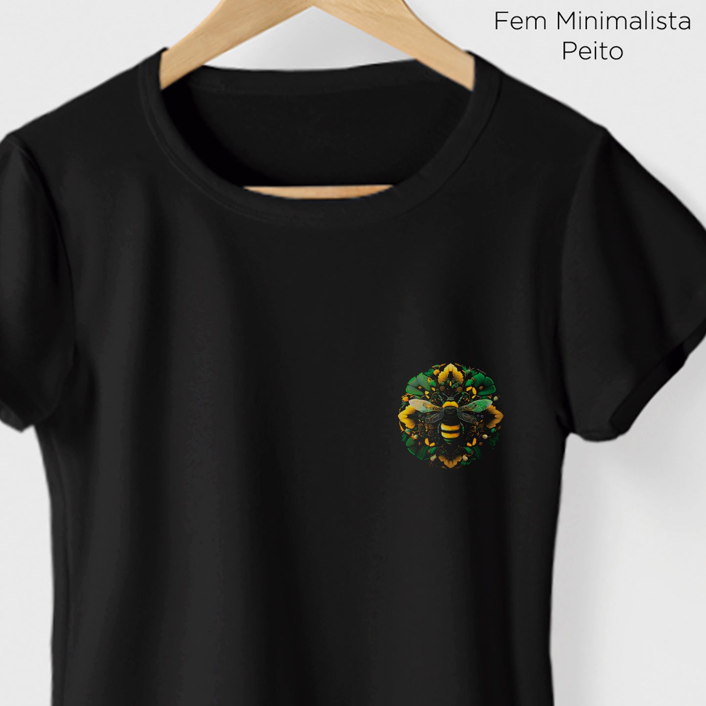 Camiseta Amazônia MANDALA ABELHA - PRETO - cód 0751