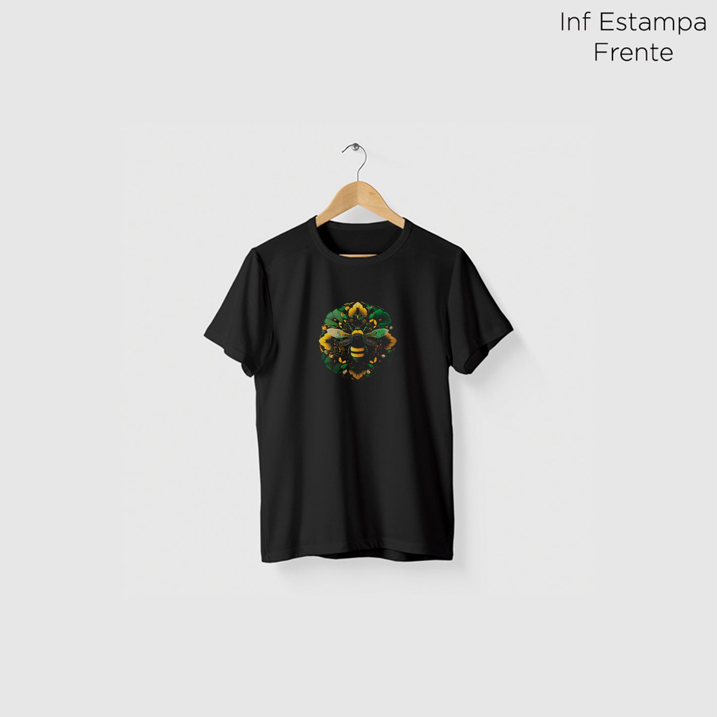 Camiseta Amazônia MANDALA ABELHA - PRETO - cód 0751