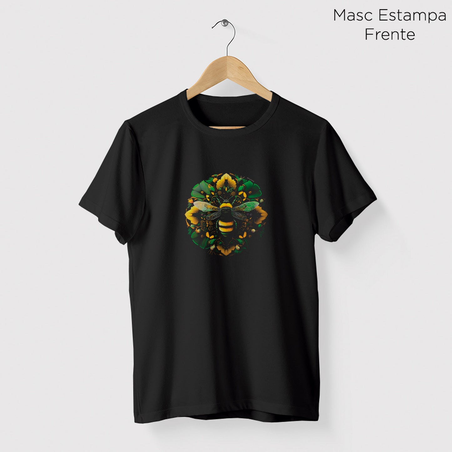 Camiseta Amazônia MANDALA ABELHA - PRETO - cód 0751